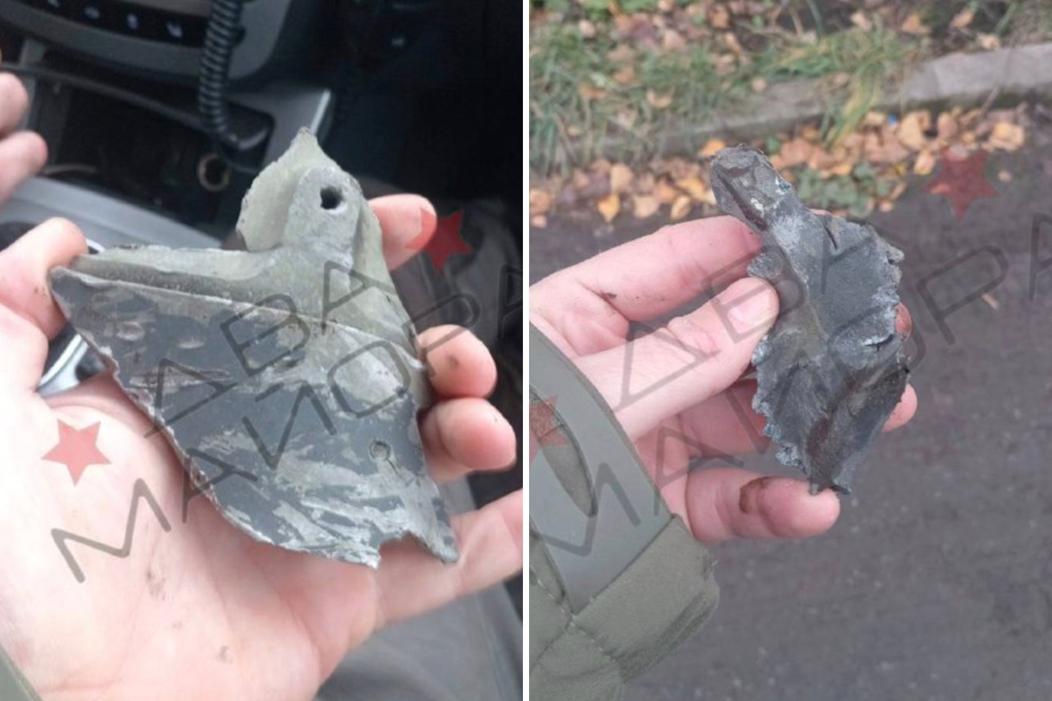 Photos posted by Russian milibloggers showed what they have said are fragments of Storm Shadow missiles