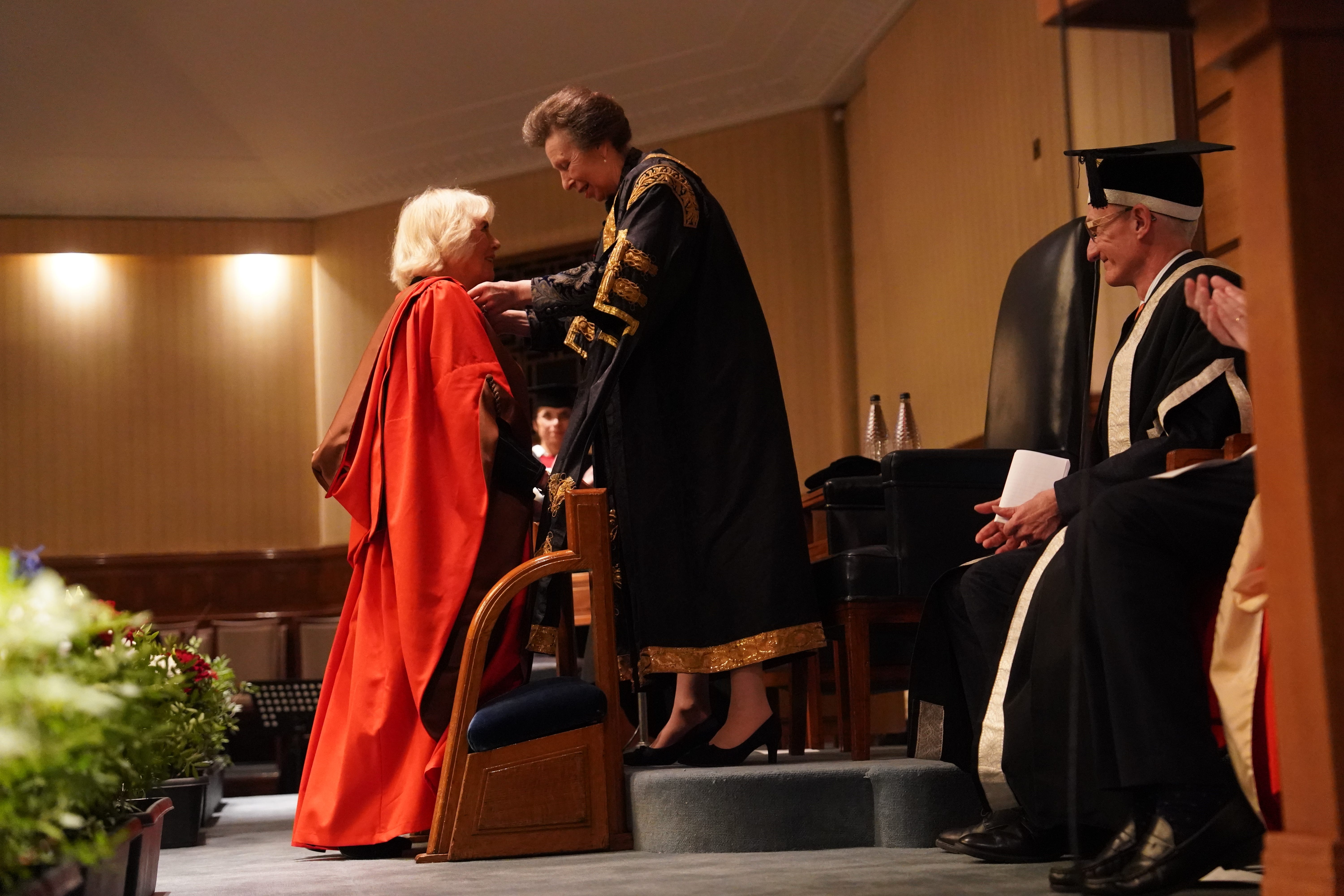 Camilla was honoured by Anne at the University of London