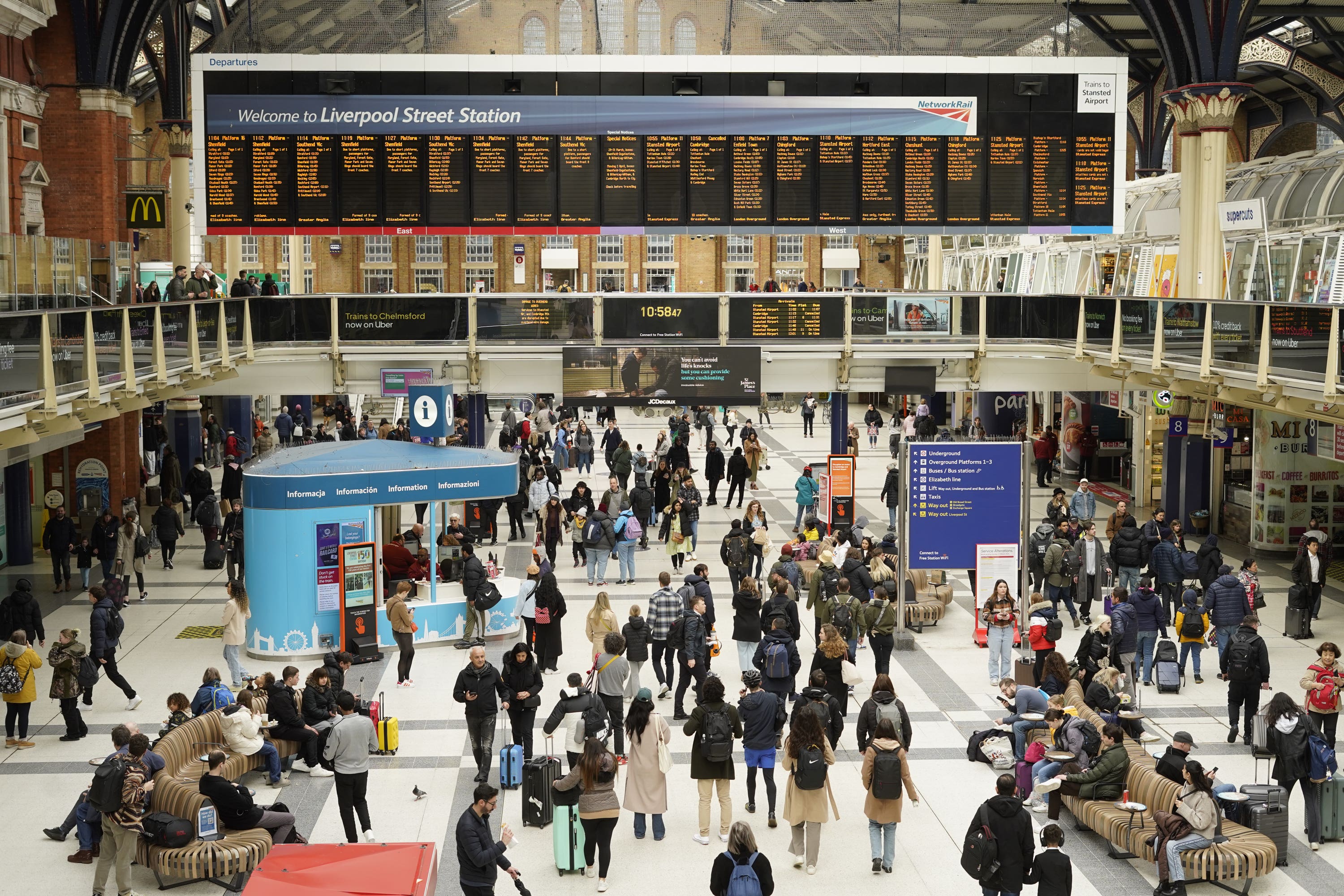 The busiest railway stations in Britain have been revealed (Lucy North/PA)