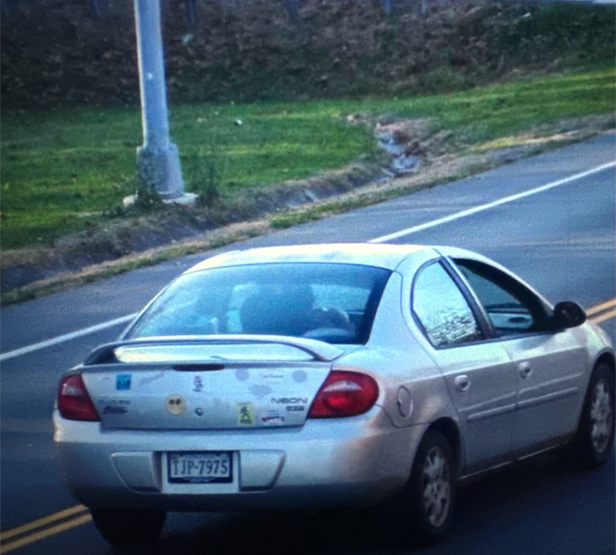 The silver 2004 Dodge Neon spotted fleeing the scene of the attack