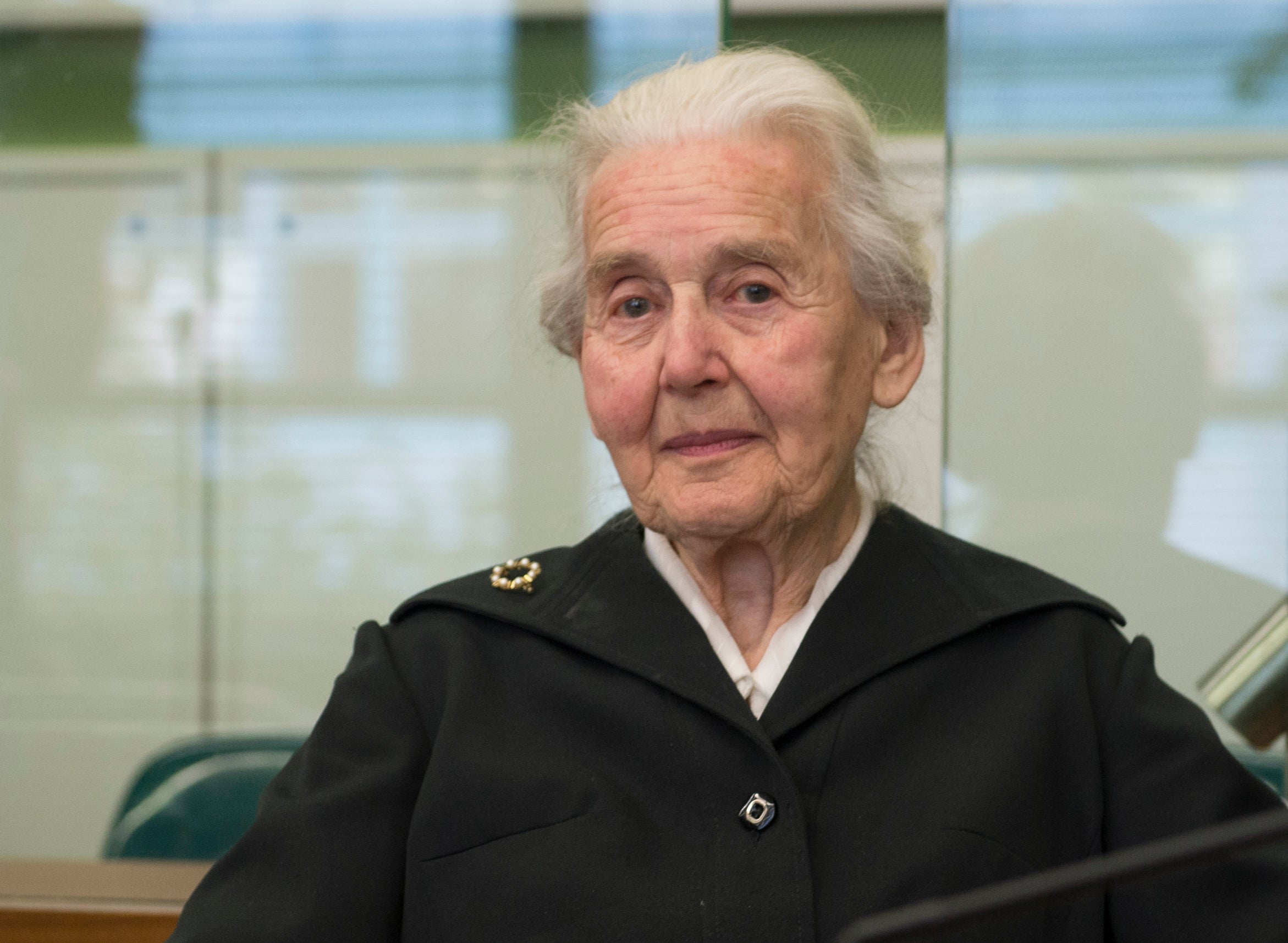 Ursula Haverbeck arrives in the Tiergarten District Court in Berlin, Germany, October 16, 2017