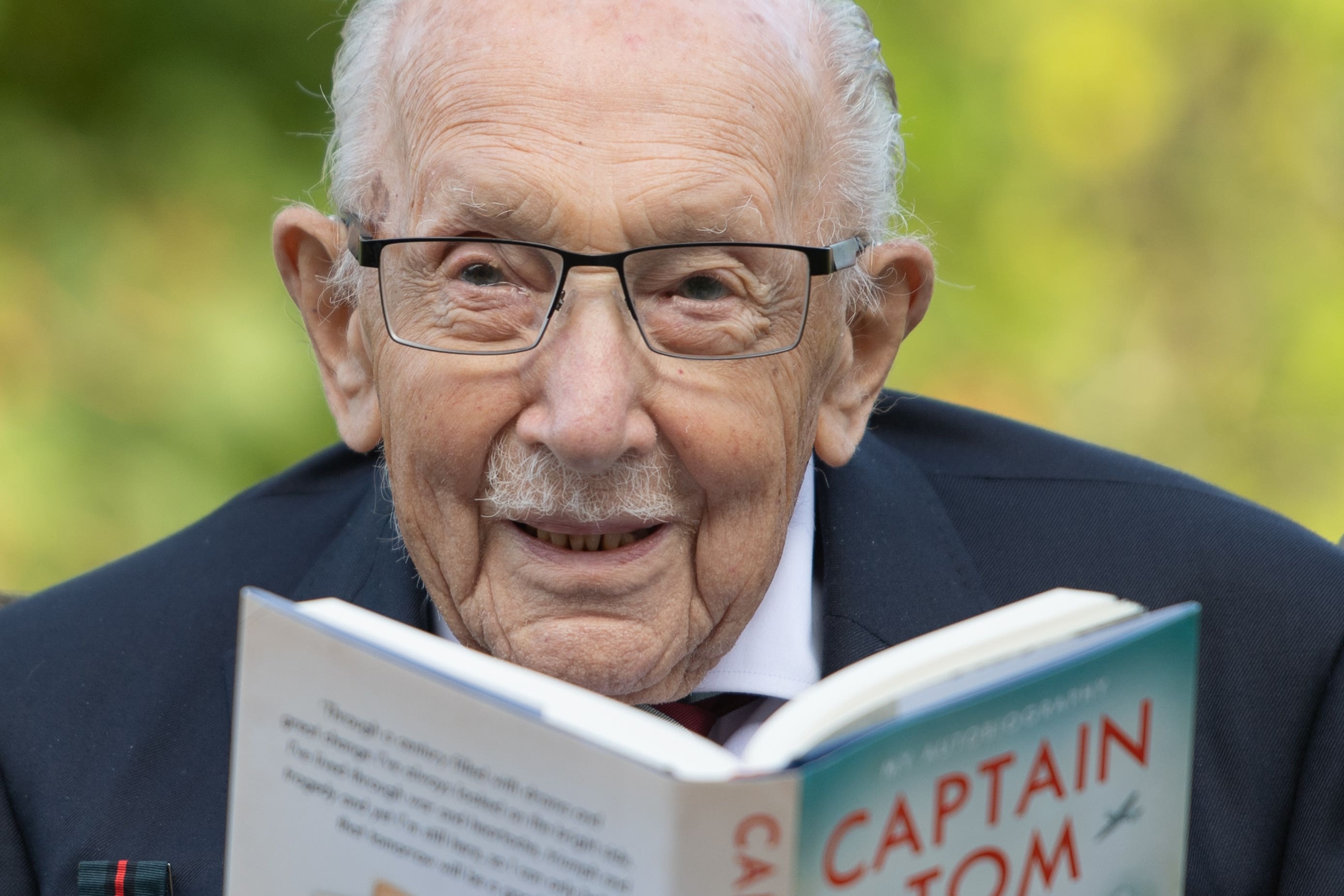 Captain Sir Tom Moore on the publication day of his autobiography Tomorrow Will Be A Good Day (Joe Giddens/PA)