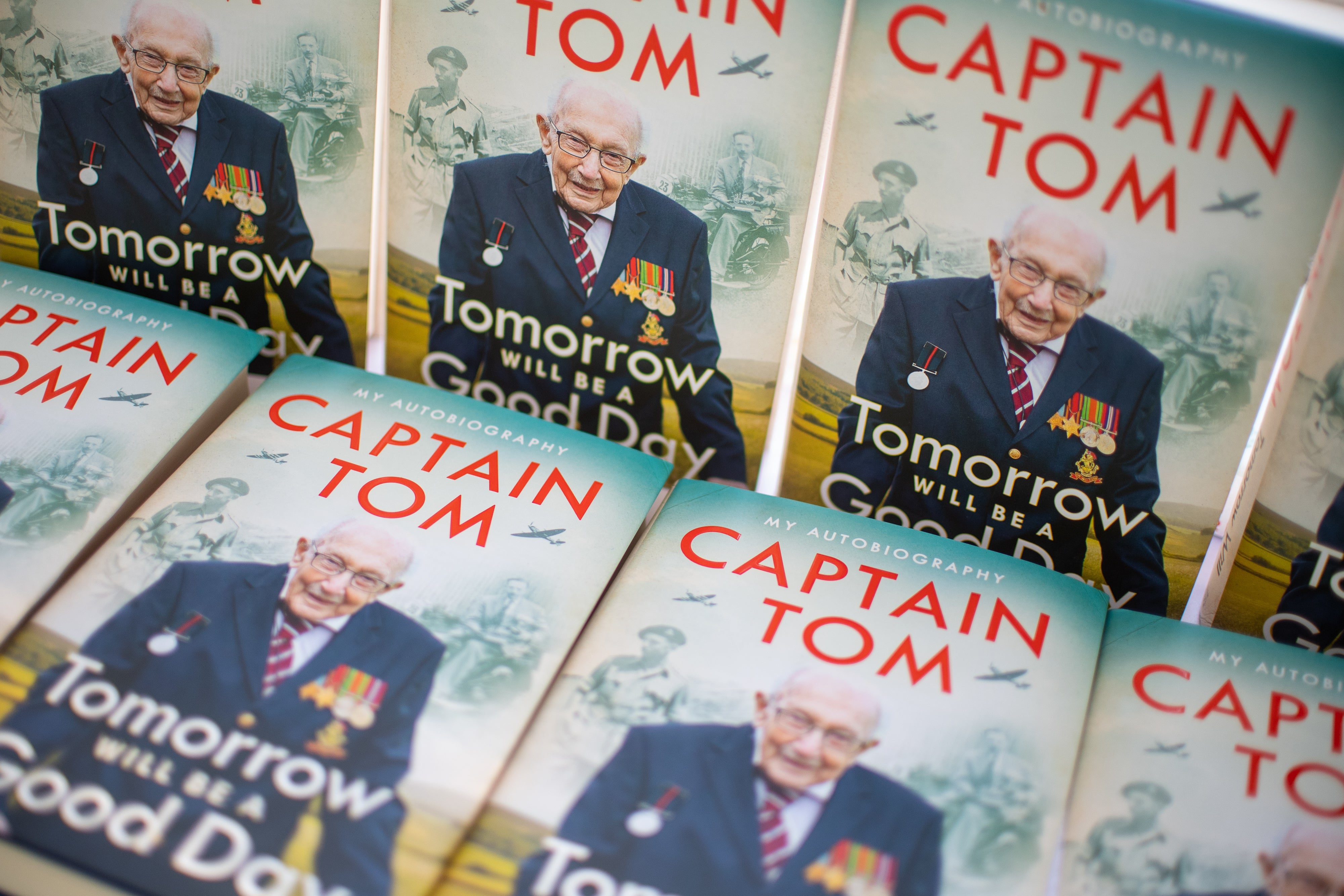 Copies of Captain Tom Moore’s autobiography