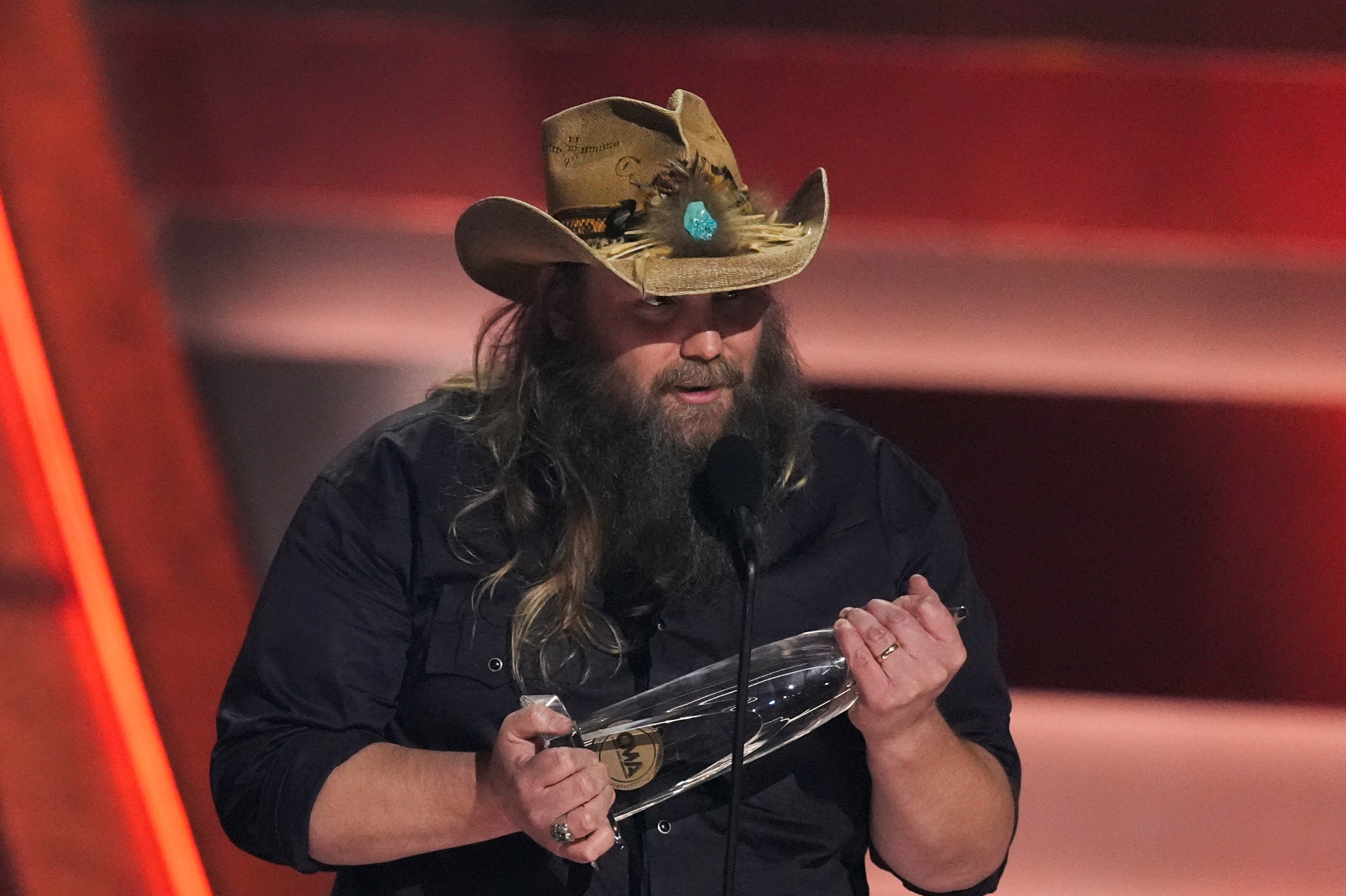 Chris Stapleton accepted the award for Song of the Year for “White Horse” during the 58th Annual CMA Awards