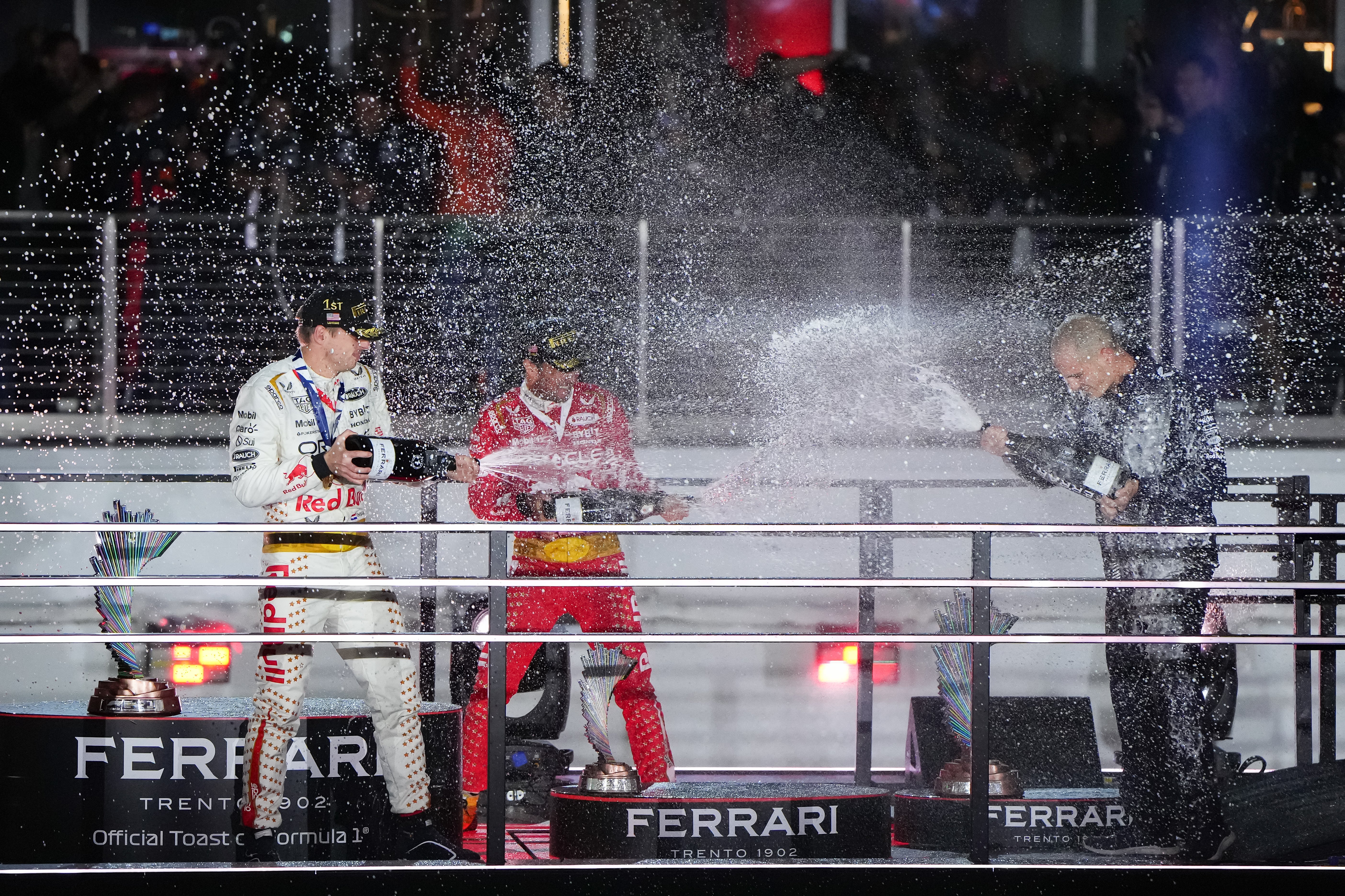 Max Verstappen (left) won last year’s race in Vegas and could seal his fourth world championship this weekend