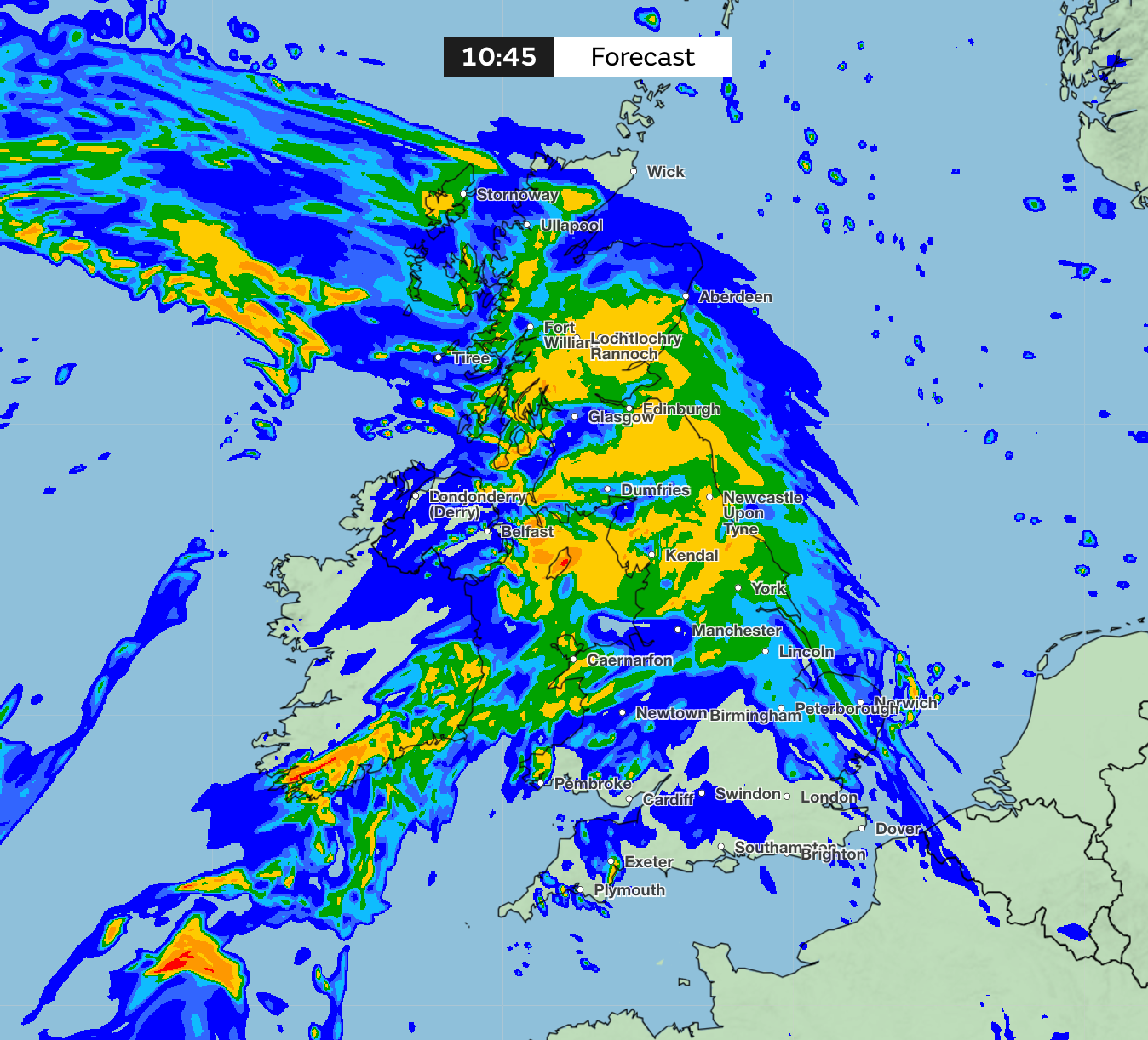 Heavy rain forecast on Saturday morning