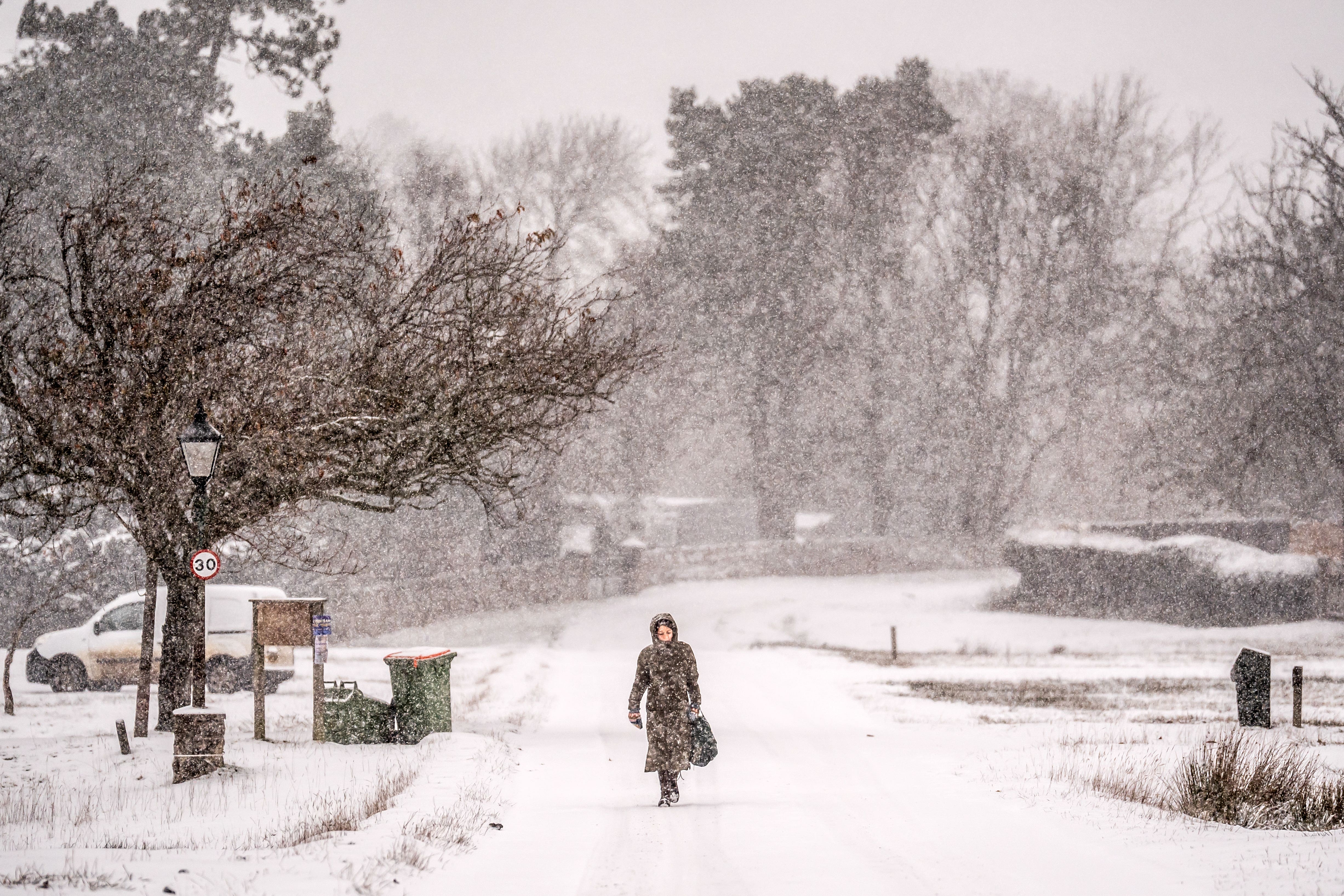 Wintry conditions are set to persist before Storm Bert strikes the UK (Danny Lawson/PA)