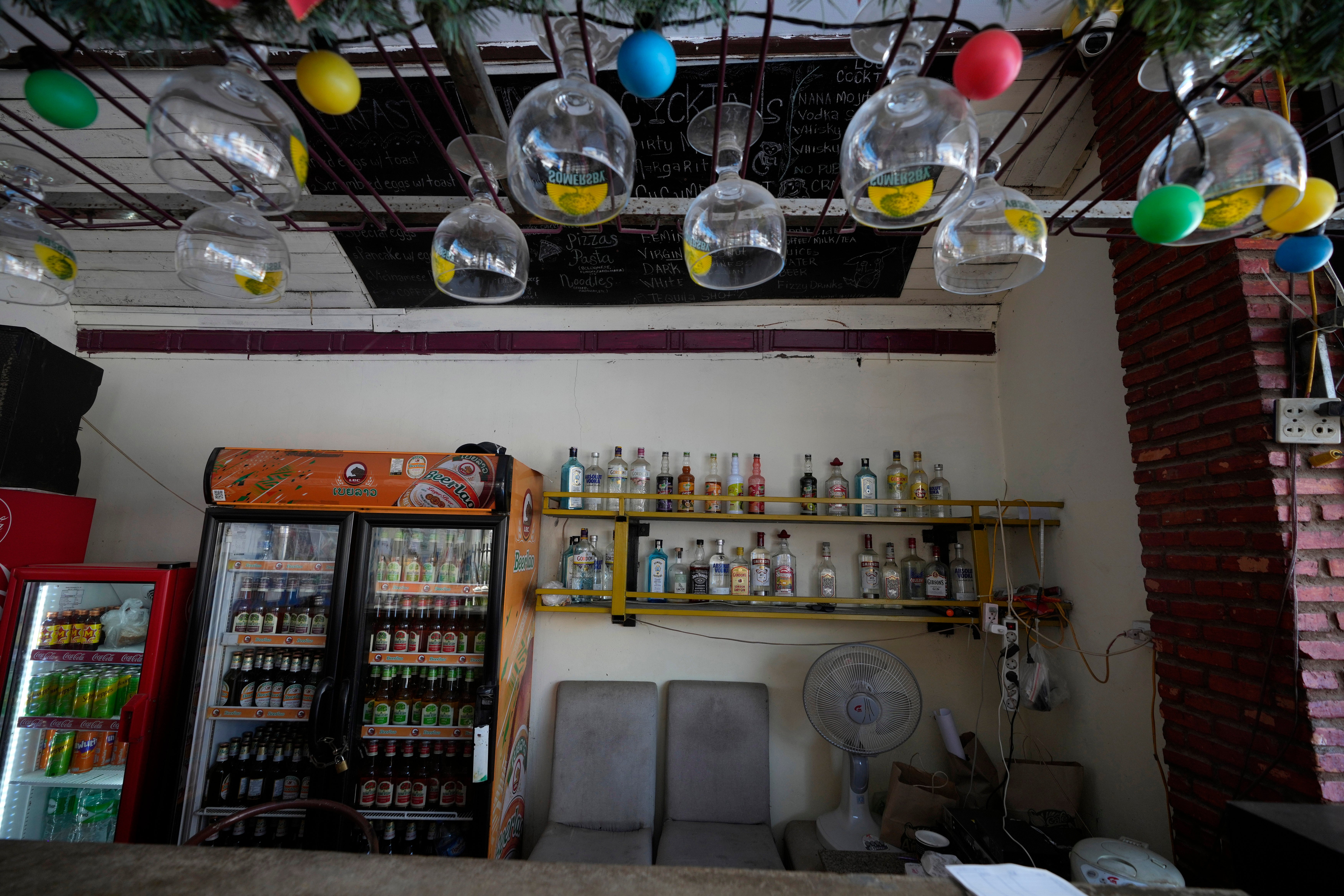 The bar at Nana Backpacker Hostel in Vang Vieng