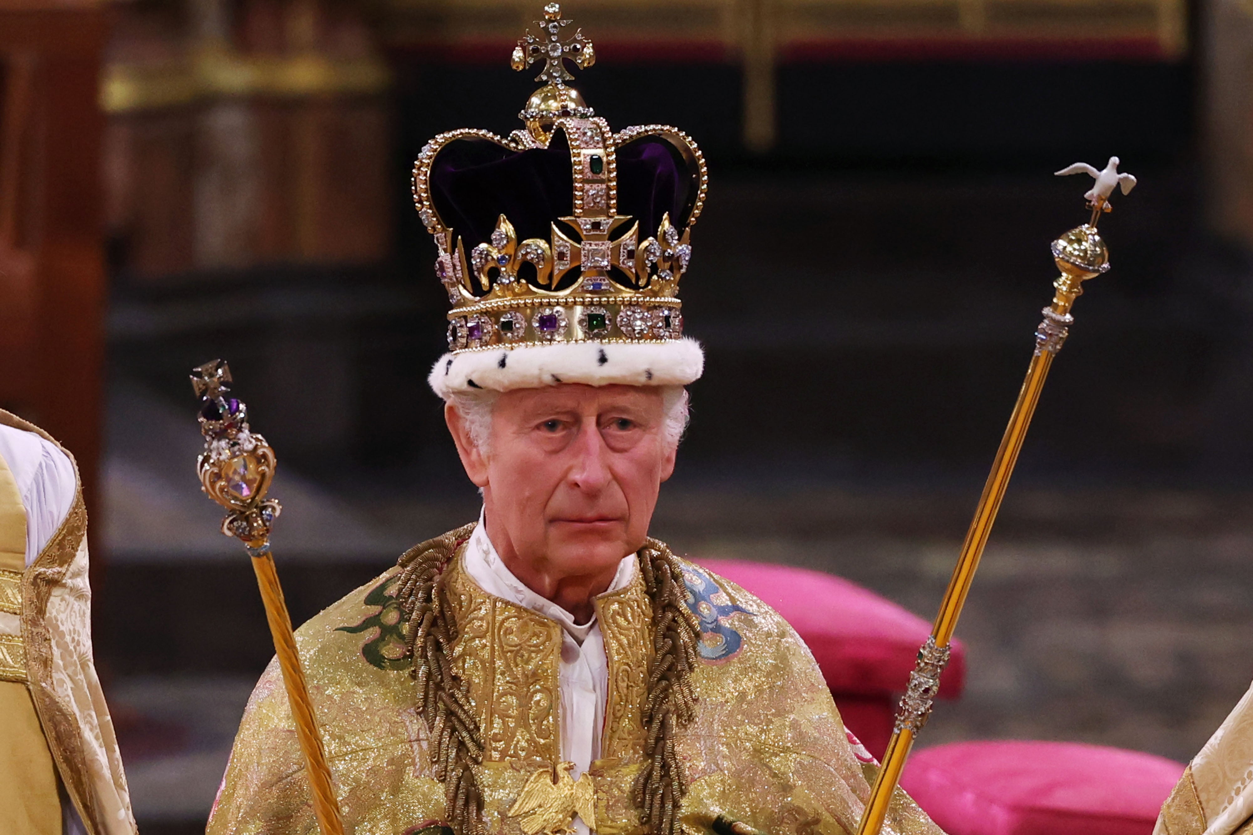 King Charles III during his coronation ceremony in 2023, which it is now emerged cost £72m