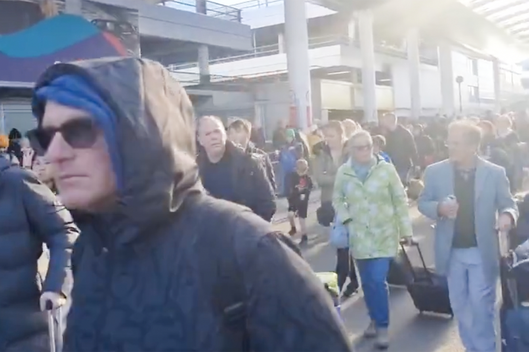 Crowds of passengers outside Gatwick’s south terminal