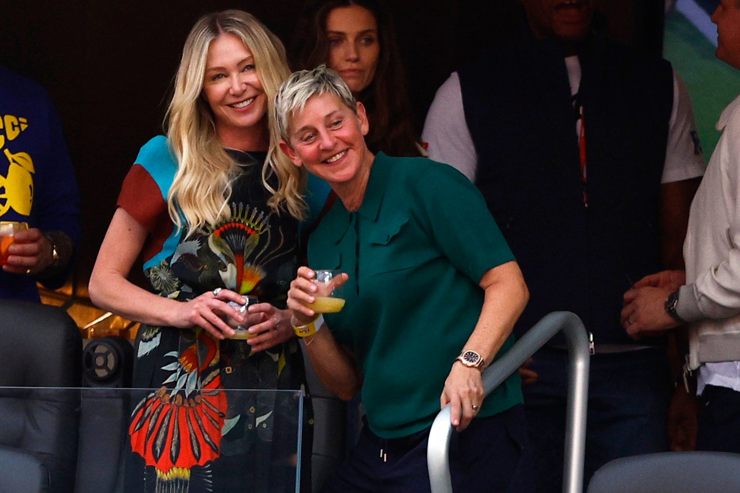 Portia de Rossi (left) and Ellen DeGeneres (right) have moved to the United Kingdom after buying a house there in October