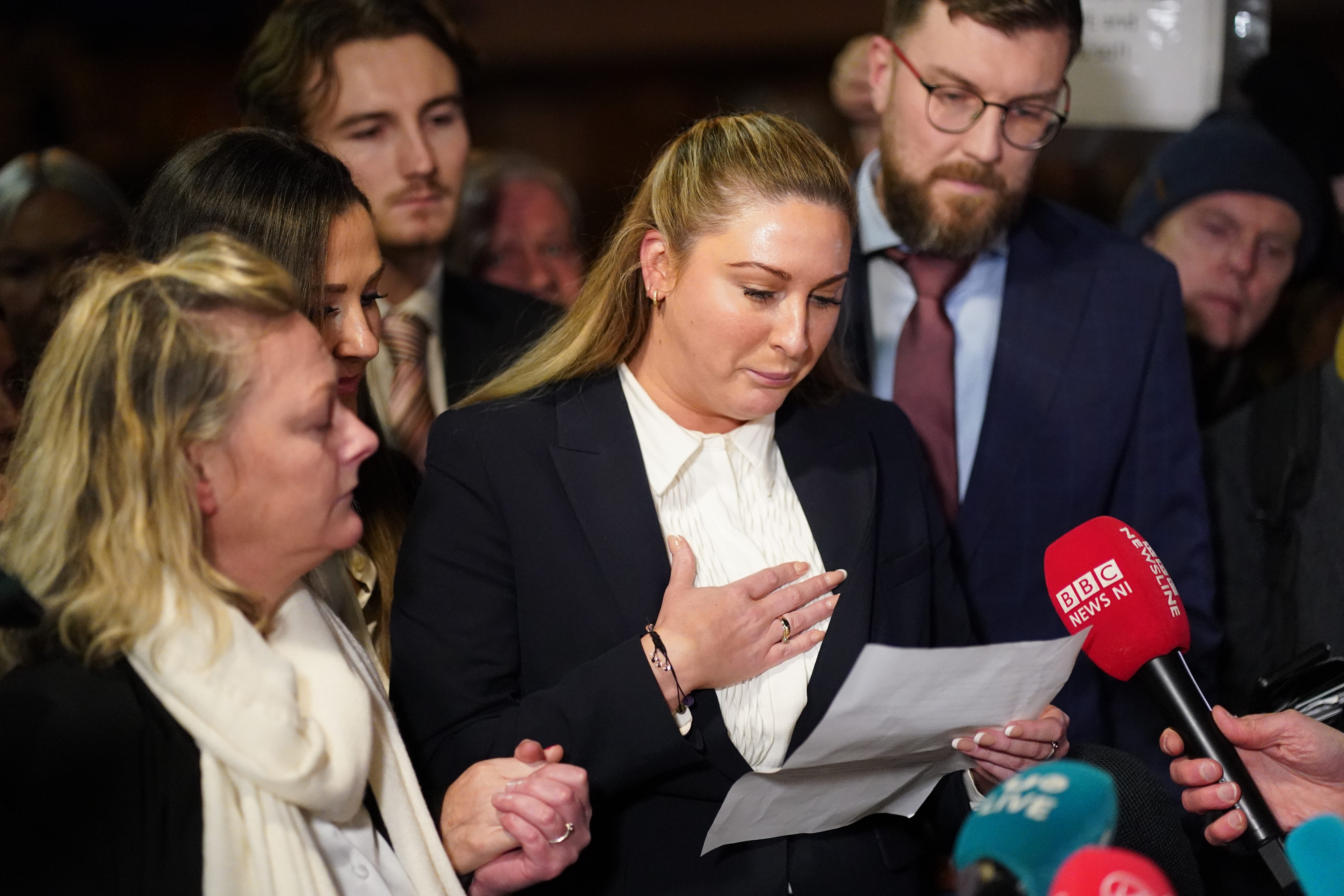 Nikita Hand, 35, spoke outside court after the jury returned its verdicts (Brian Lawless/PA)