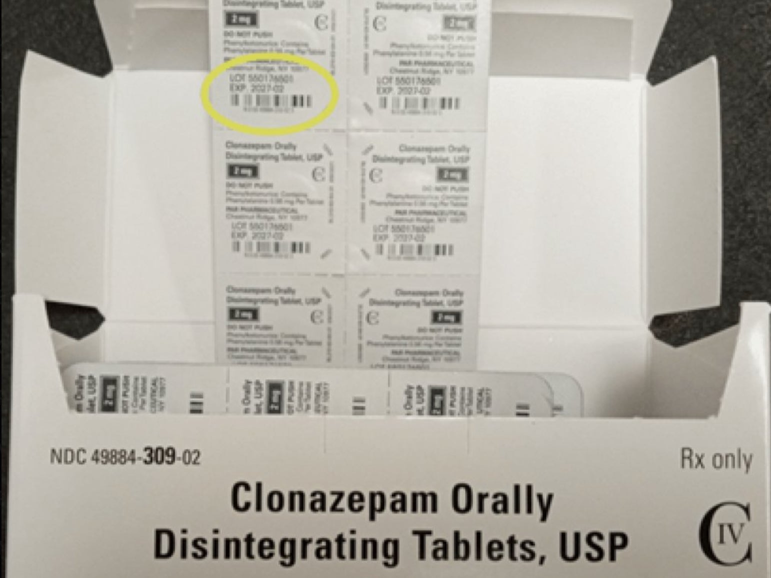 Clonazepam tablets that were included in a recall in November 2024 after incorrect labels posed a consumer health risk