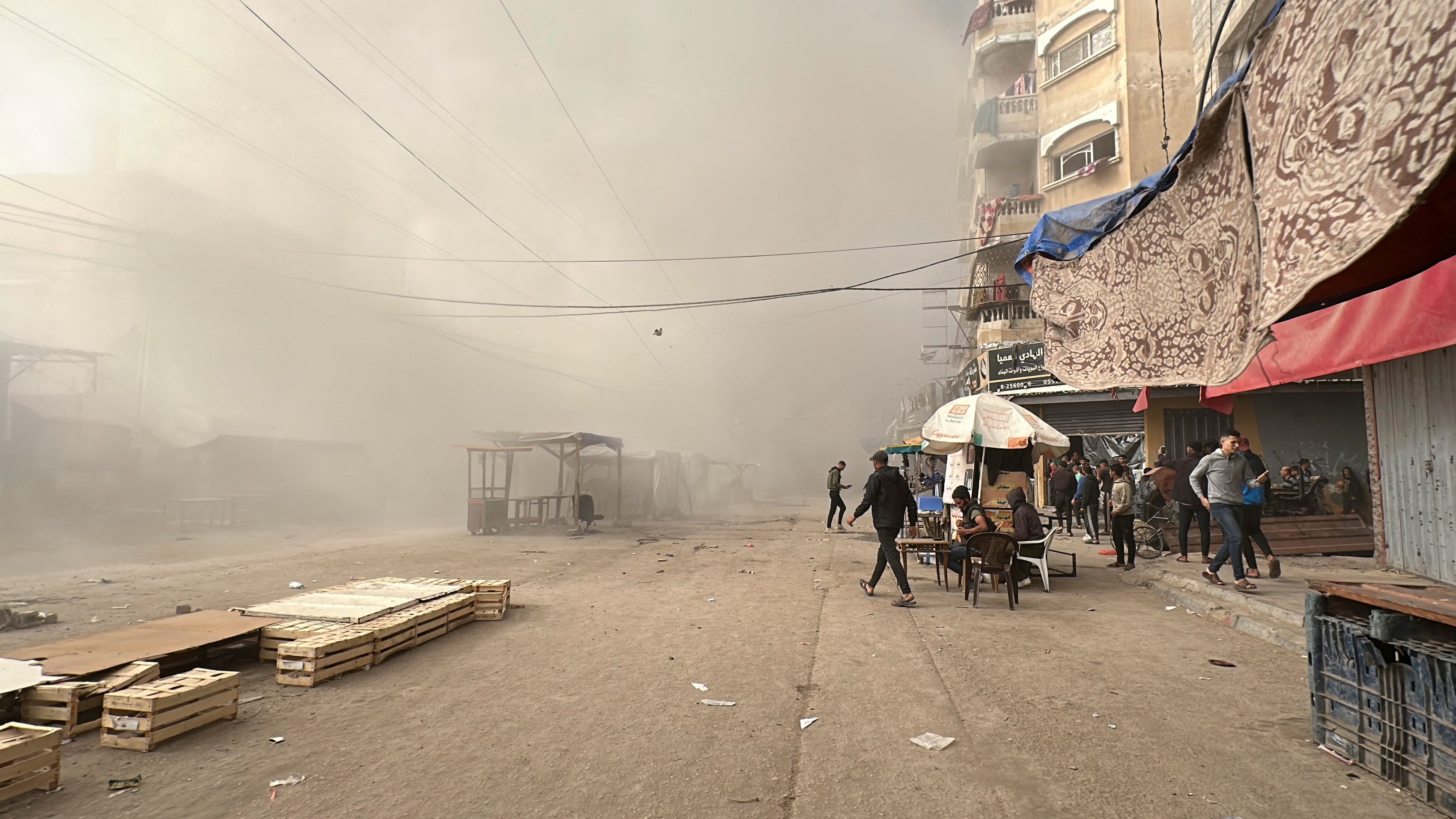 Smoke rises after an Israeli strike on Al-Farooq mosque in Nuseirat refugee camp in central Gaza