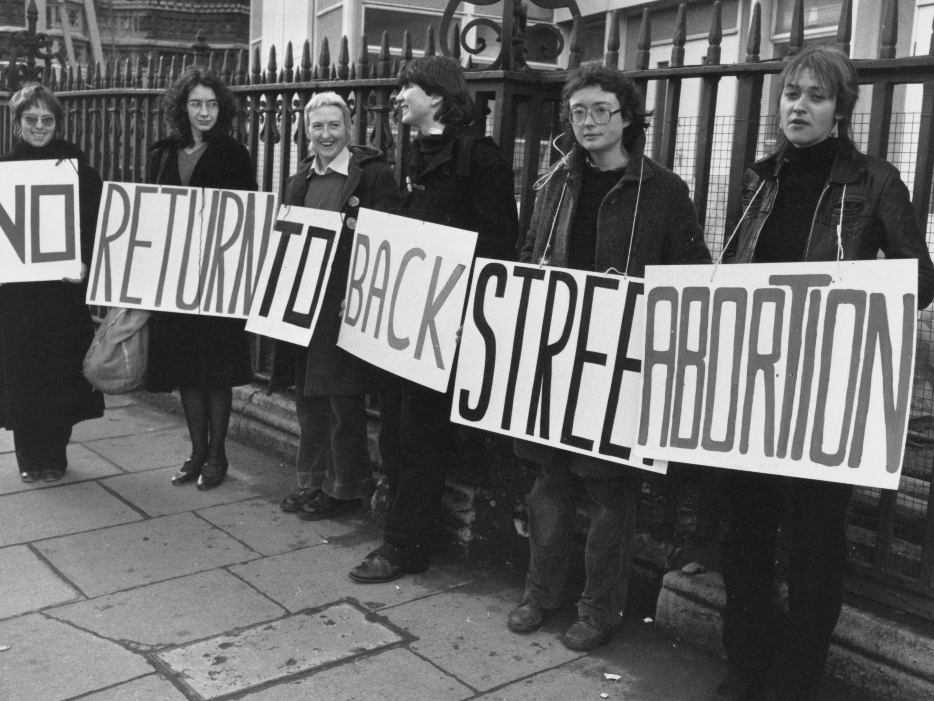 Pro-choice activists protesting in 1980