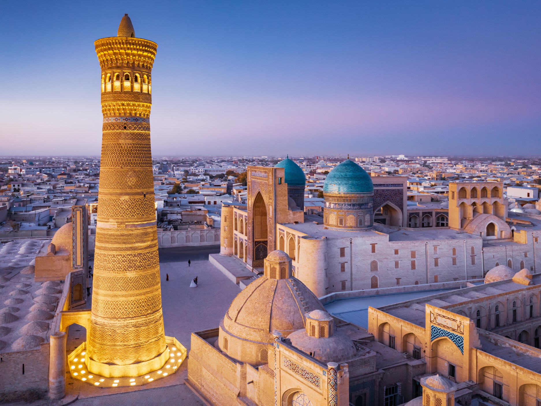 Twilight over the famous Old Town in the City of Bukhara