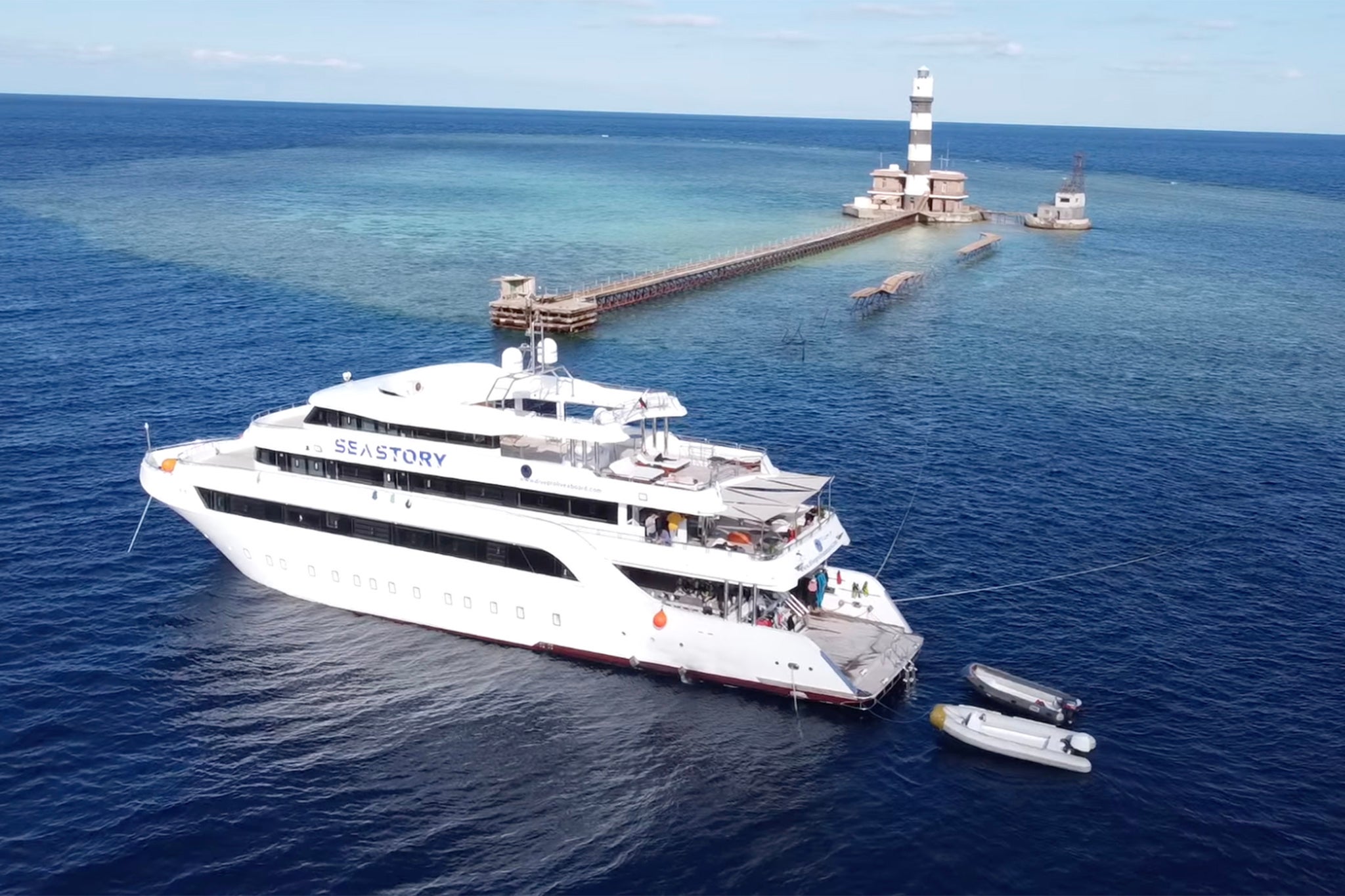 The 144-foot Sea Story yacht was built in 2022 and has space for 48 people including passengers and crew