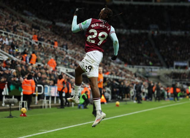 <p>Aaron Wan-Bissaka scored his first West Ham goal to double the side’s lead </p>
