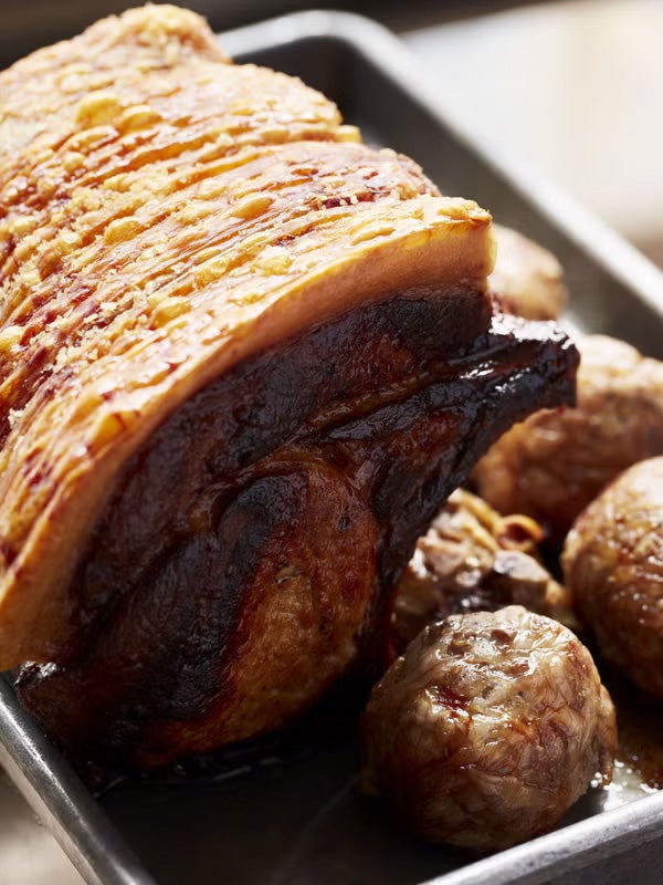 Mark Hix’s roast pork pairs perfectly with apple dumplings for a nostalgic yet elevated twist