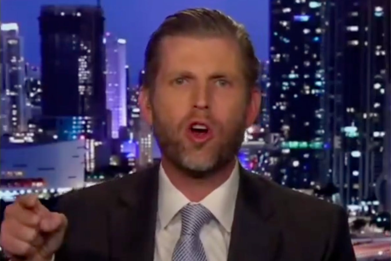 Eric Trump appears on Fox News on Monday, November 25, 2024. He aggressively went after Mexico, Canada, and China