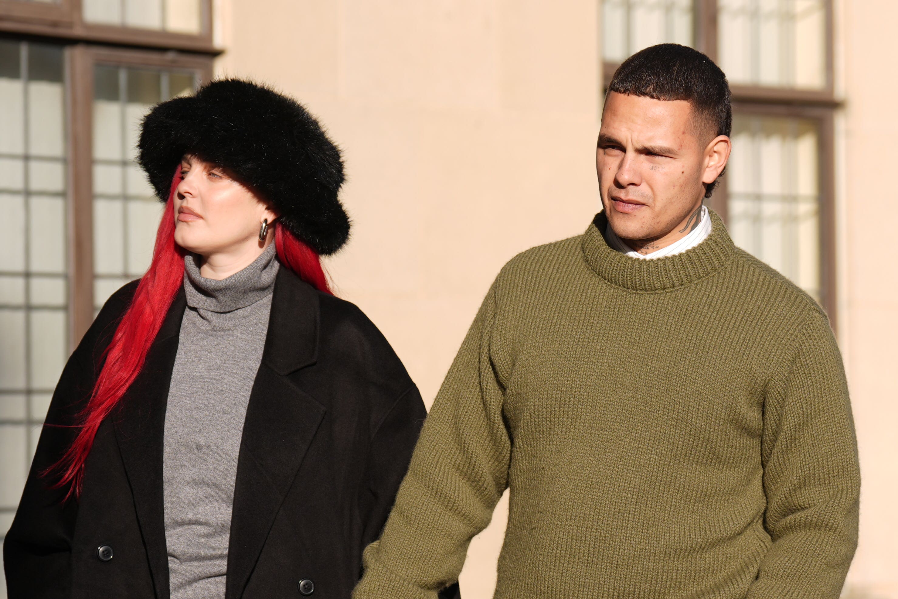 Tyron Frampton, known by the stage name Slowthai, arriving at Oxford Crown Court with his wife, pop star Anne-Marie (Joe Giddens/PA)