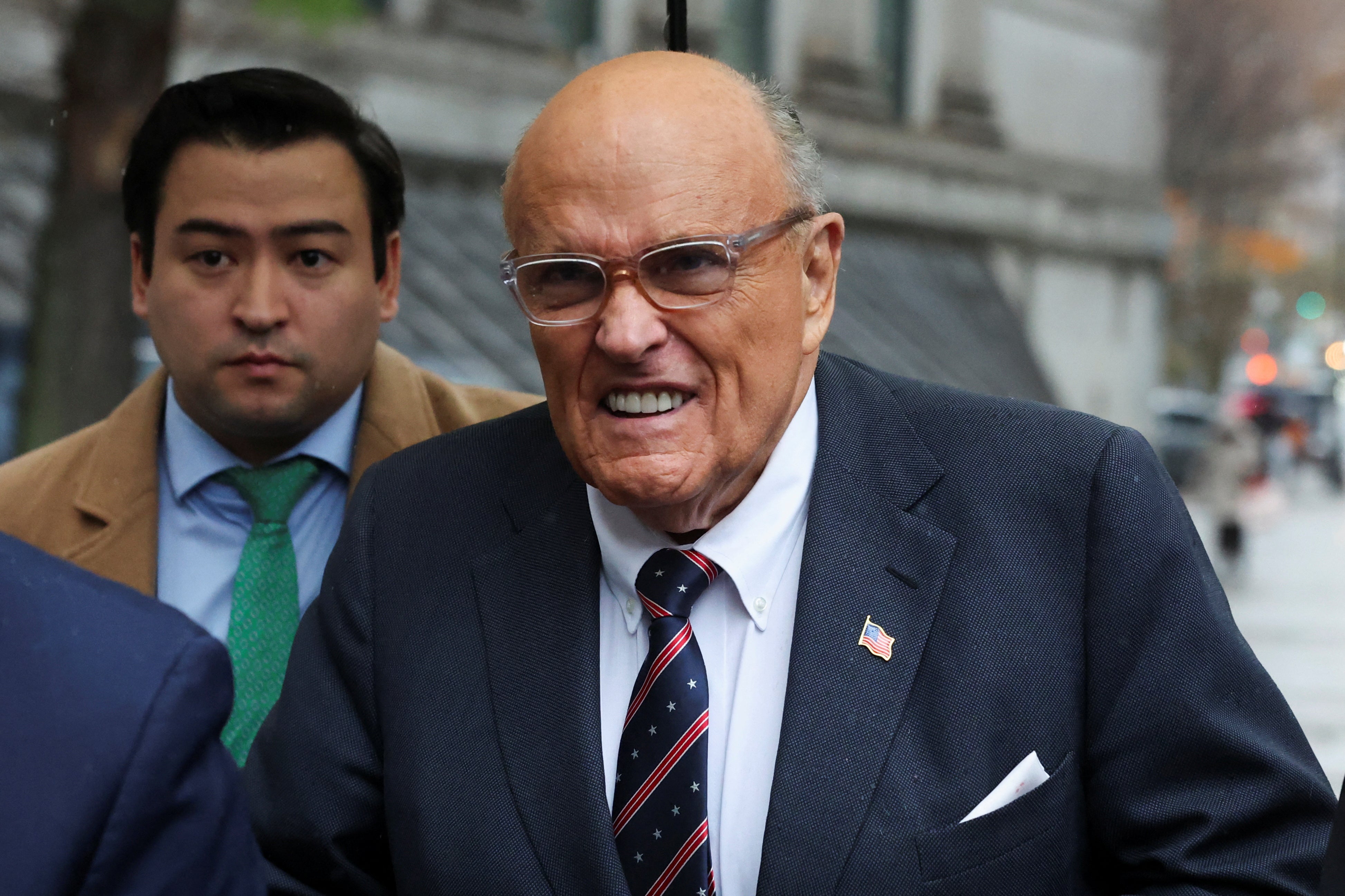 Former Donald Trump lawyer and former New York City Mayor Rudolph Giuliani arrives at Federal court in his case to surrender valuables to Georgia election workers he was found to have defamed