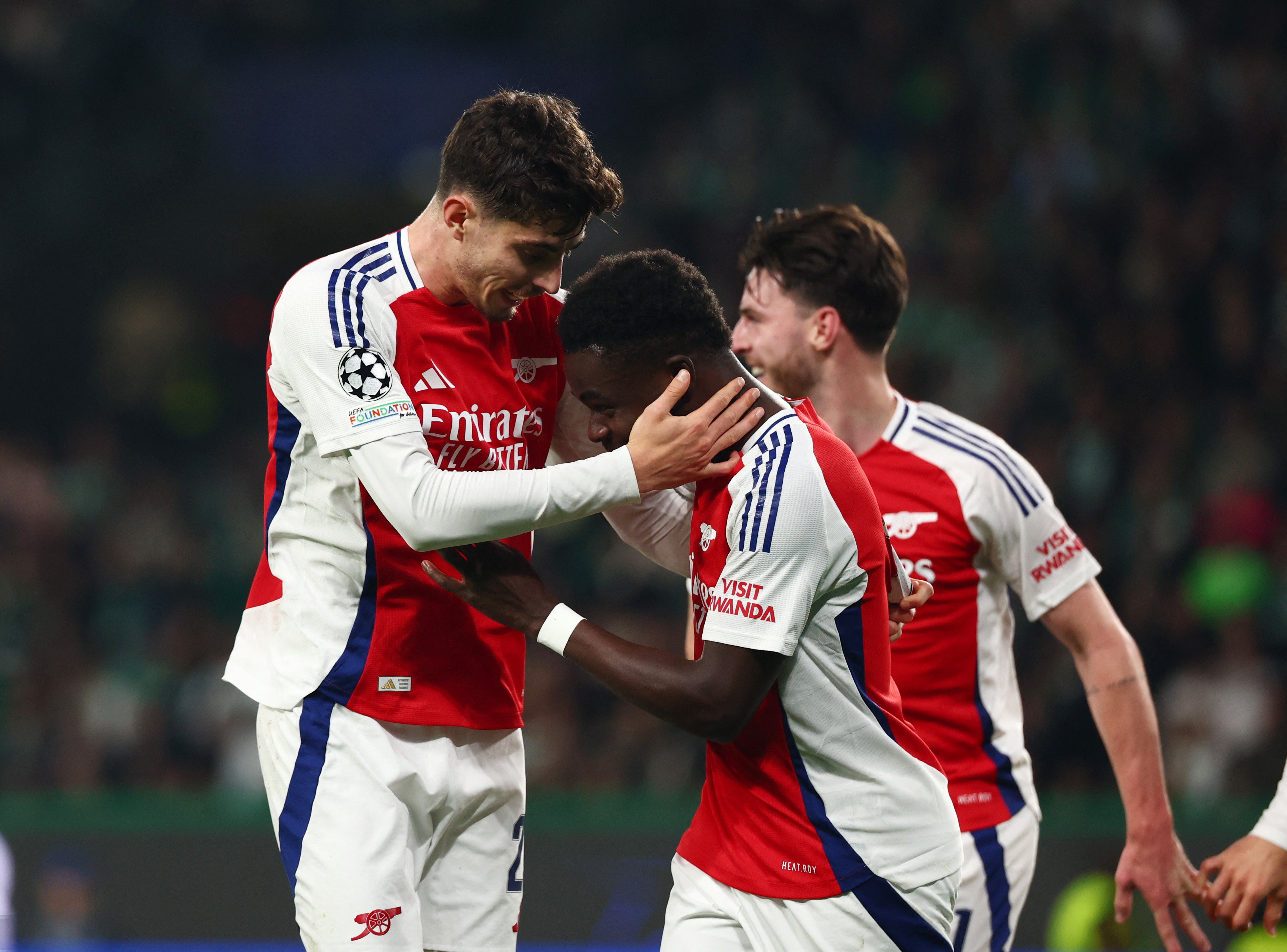 Kai Havertz celebrates after scoring Arsenal’s second goal