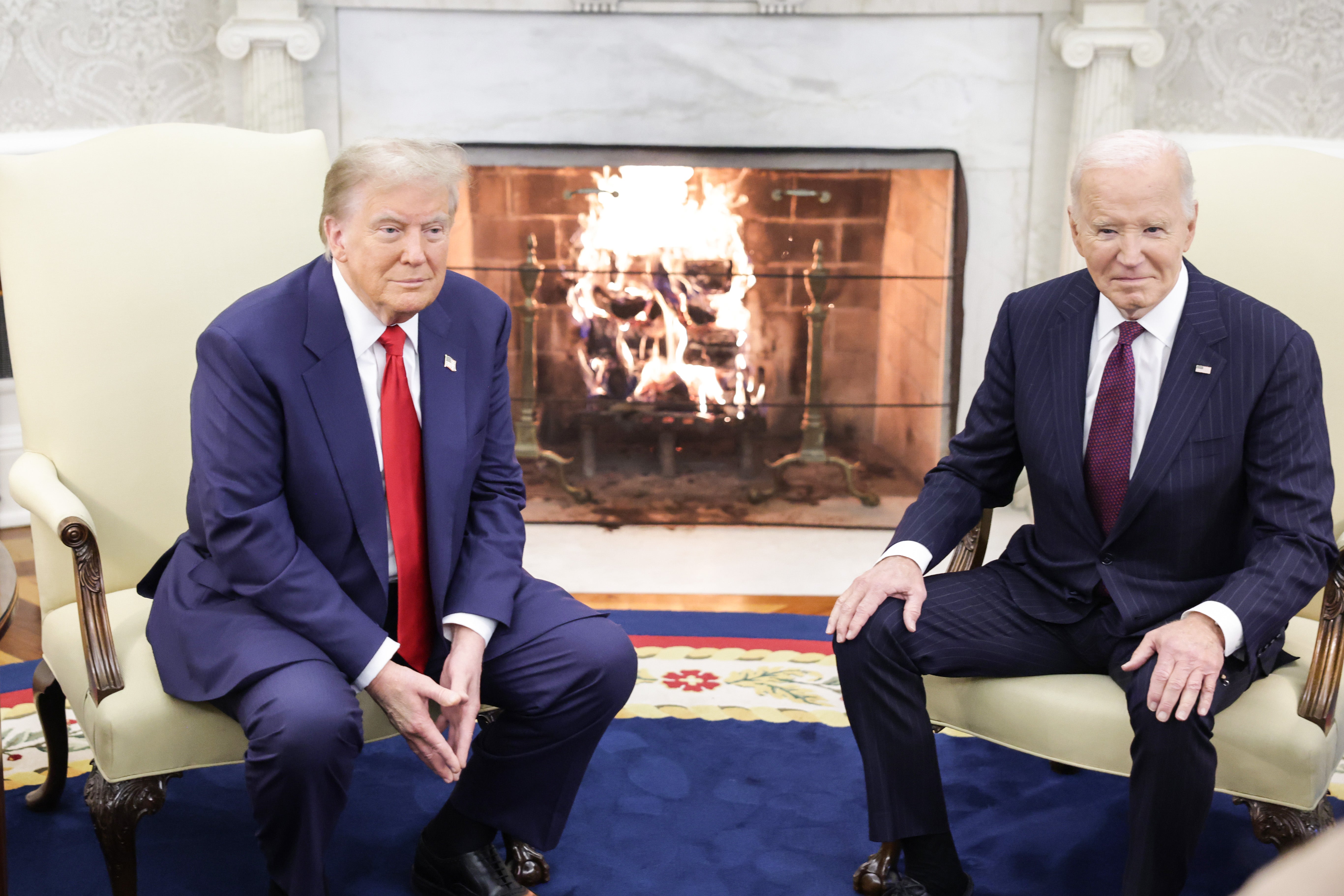 Trump in the Oval Office earlier this month with Biden, who brokered the ceasefire deal between Israel and Lebanon