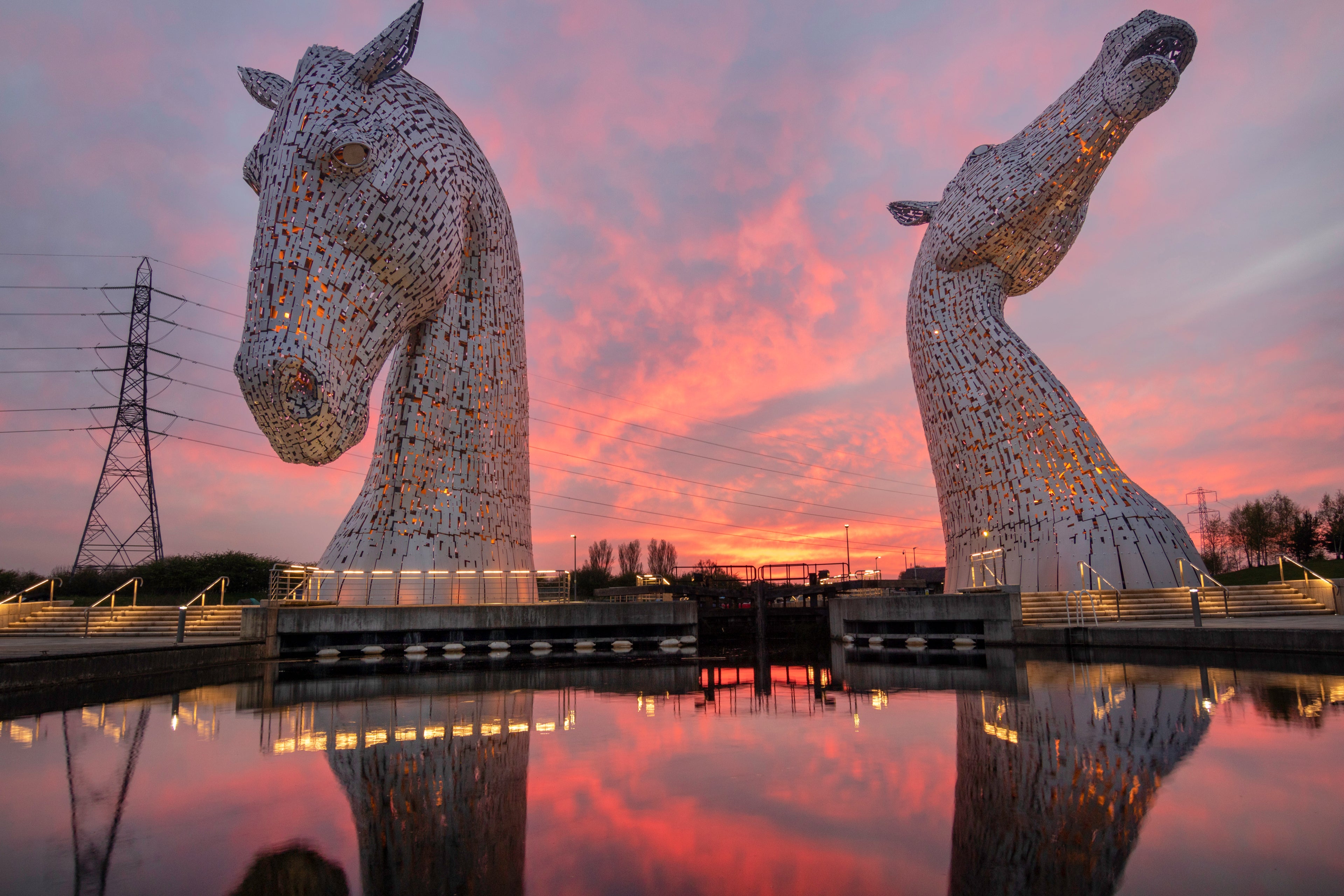 The Kelpies were unveiled in 2014 and were designed by sculptor Andy Scott