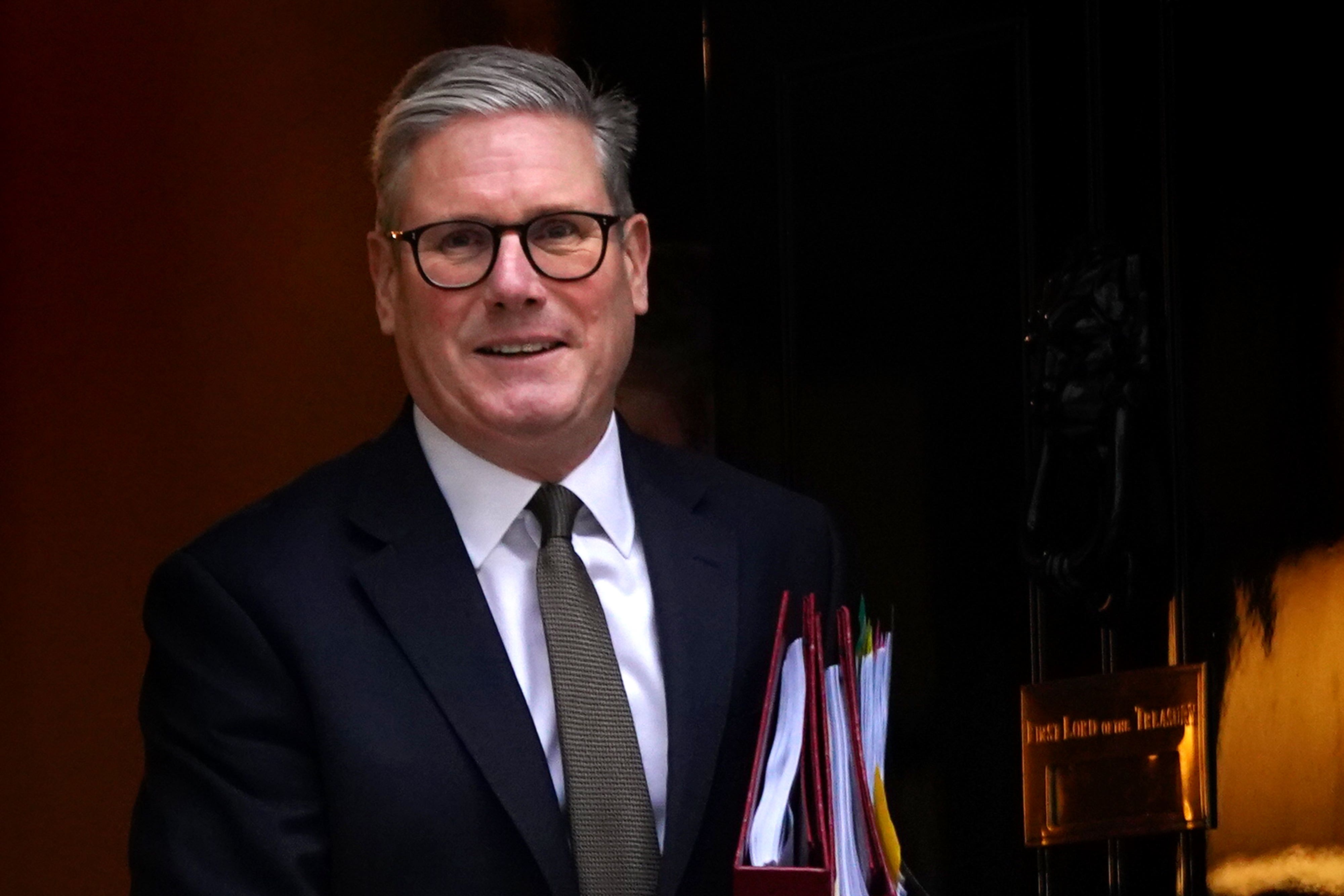 Prime Minister Sir Keir Starmer departs 10 Downing Street, London, to attend Prime Minister’s Questions at the Houses of Parliament (Ben Whitley/PA)