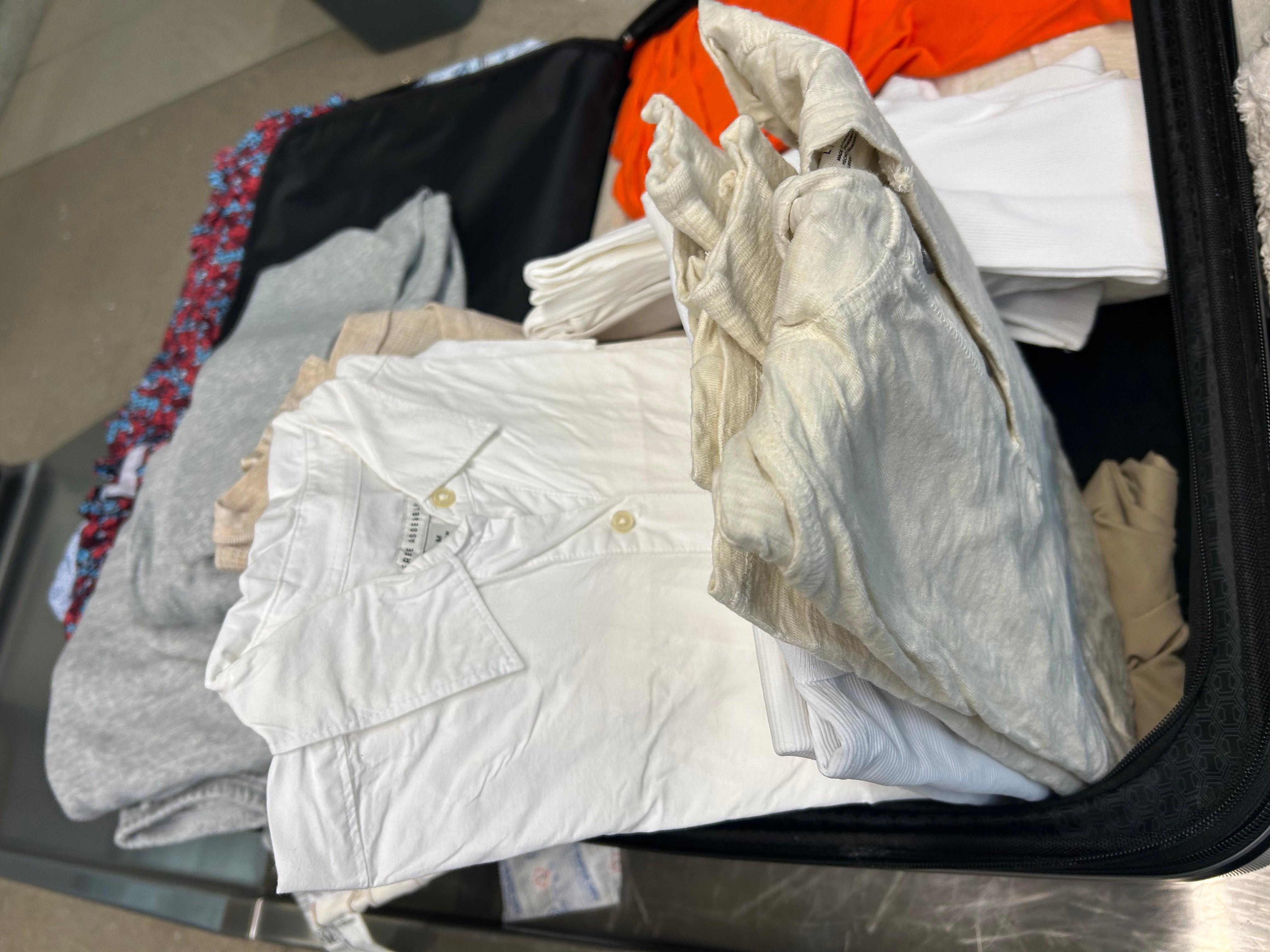 Drug residue was found on over a dozen items (pictured) including tank tops, sweatpants, jeans, socks, boxers, hoodies and underwear