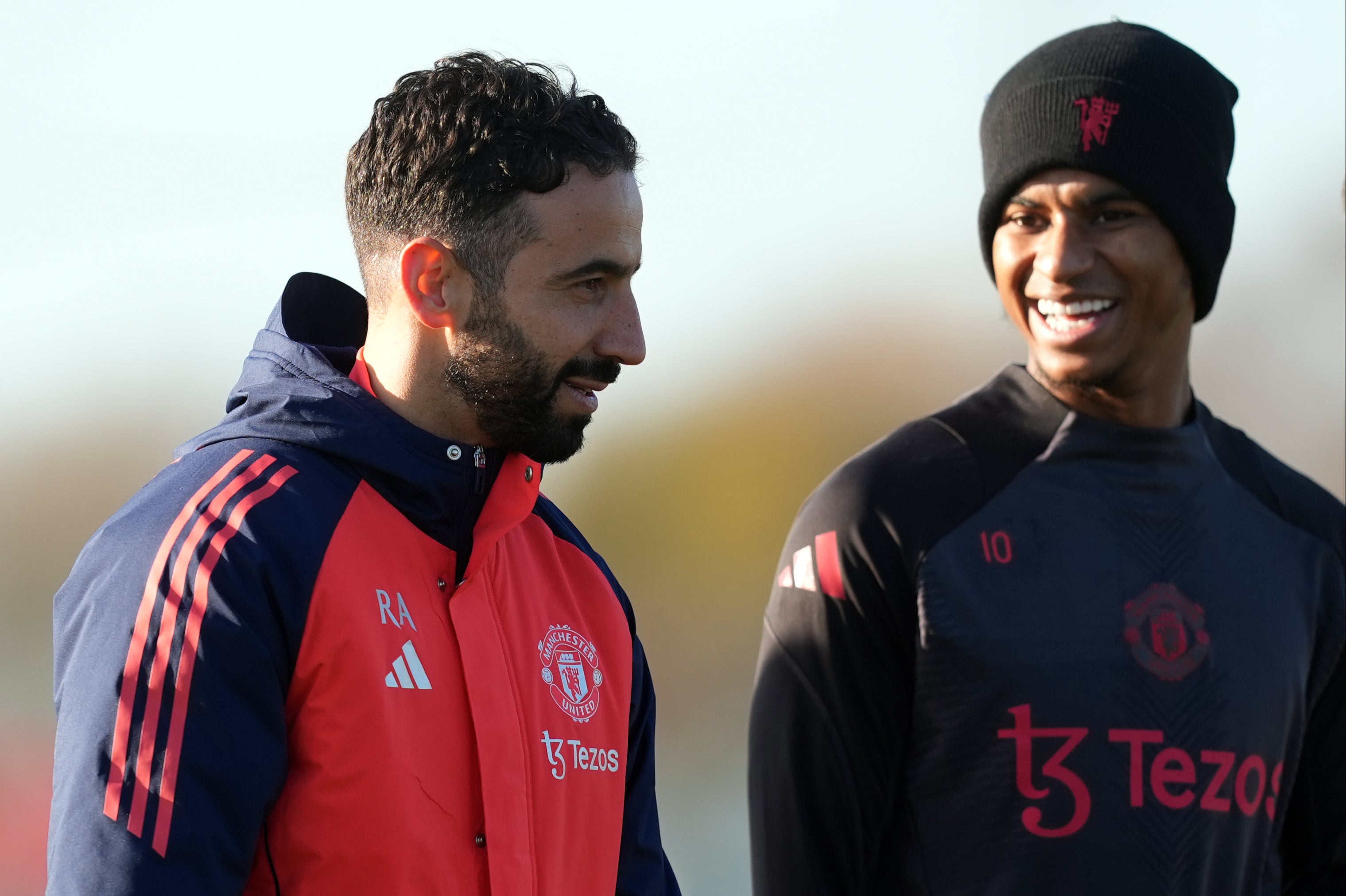 Ruben Amorim (left) has vowed to help Marcus Rashford (right) get back to his best