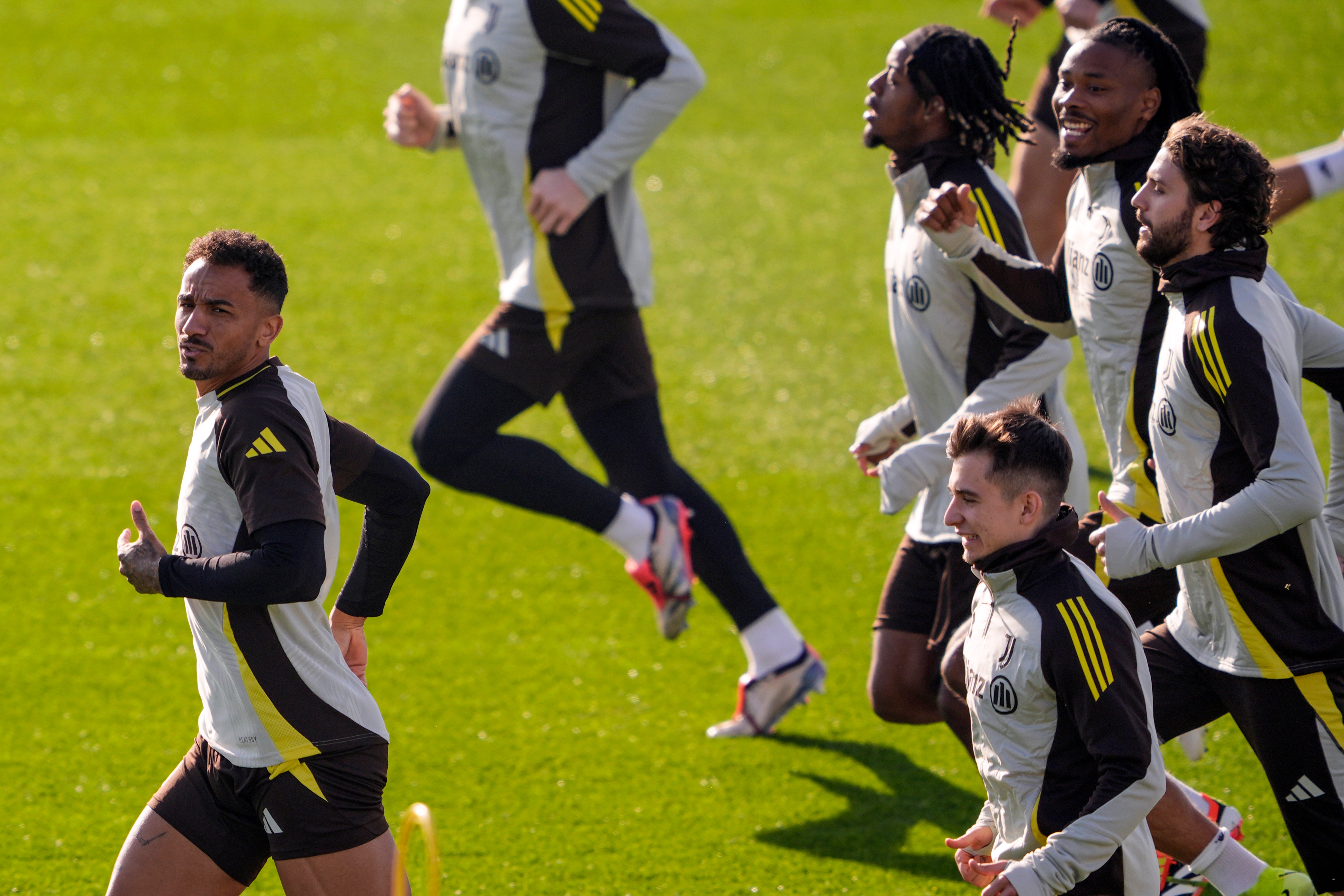 Juventus train ahead of Champions League match against Aston Villa