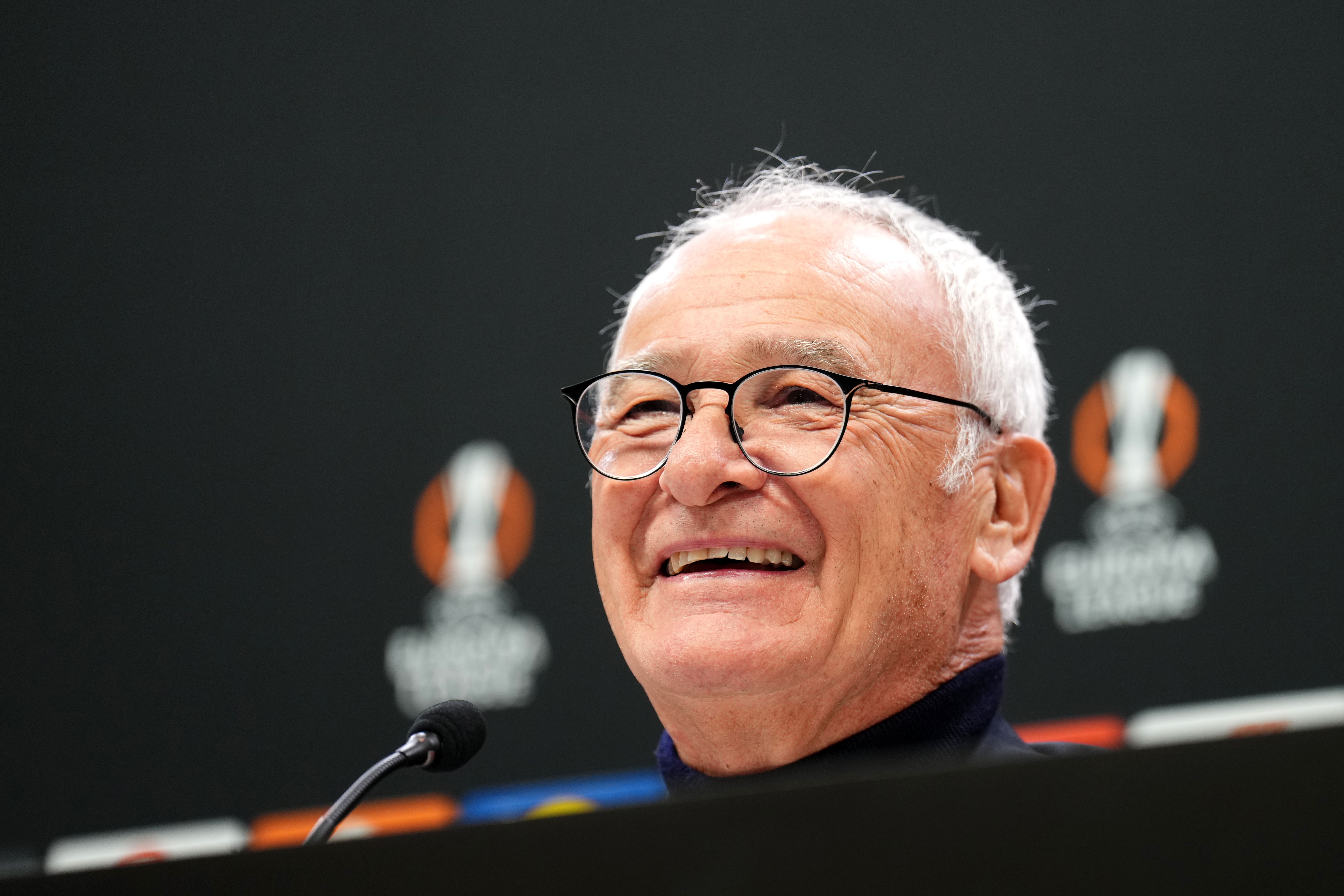 Claudio Ranieri at a press conference before Roma’s match at Tottenham (John Walton/PA)