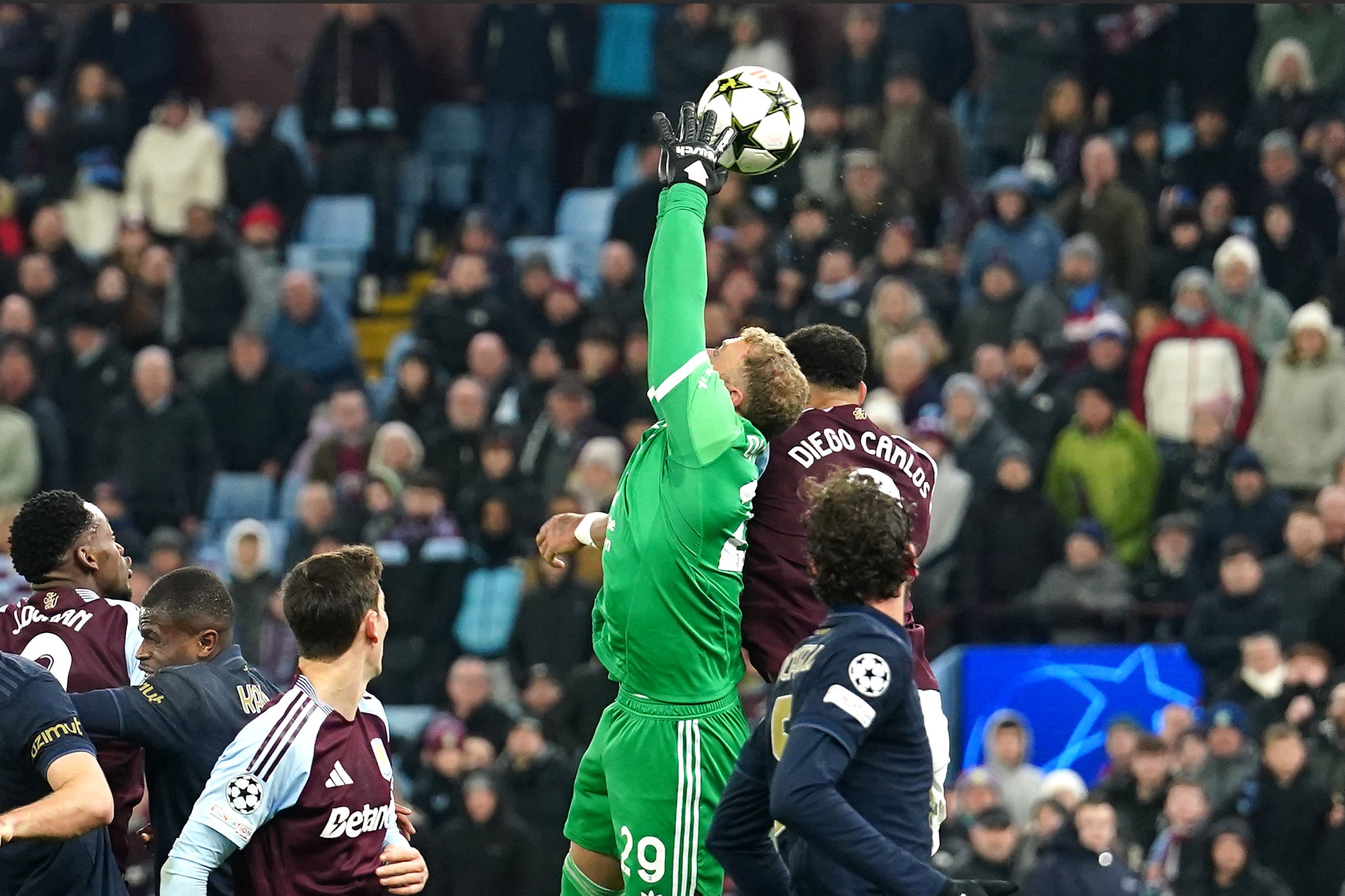 But Diego Carlos was adjudged to have fouled the Juventus goalkeeper