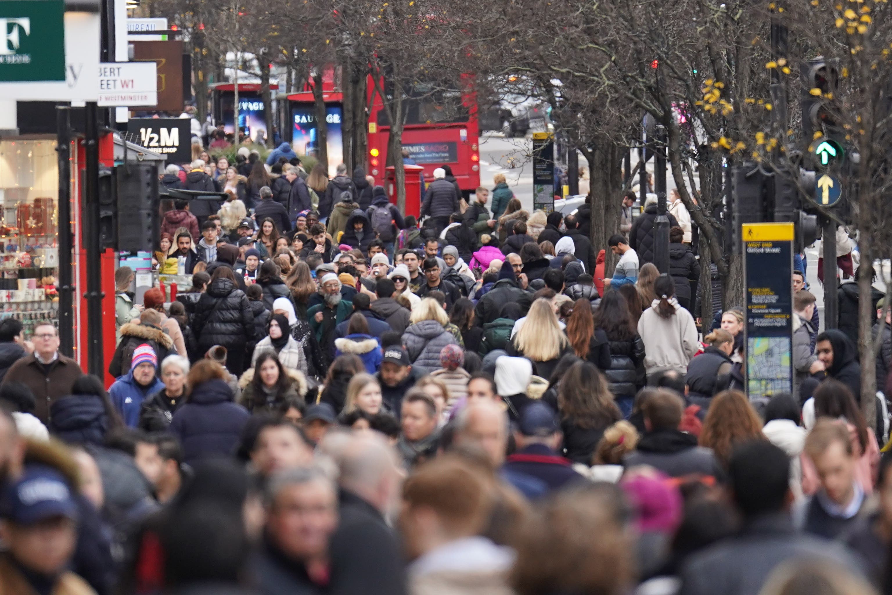 The measure for the difference between the number of people arriving and leaving the country dropped by 20% in the latest period, the 12 months to June 2024, and now stands at 728,000 (James Manning/PA)