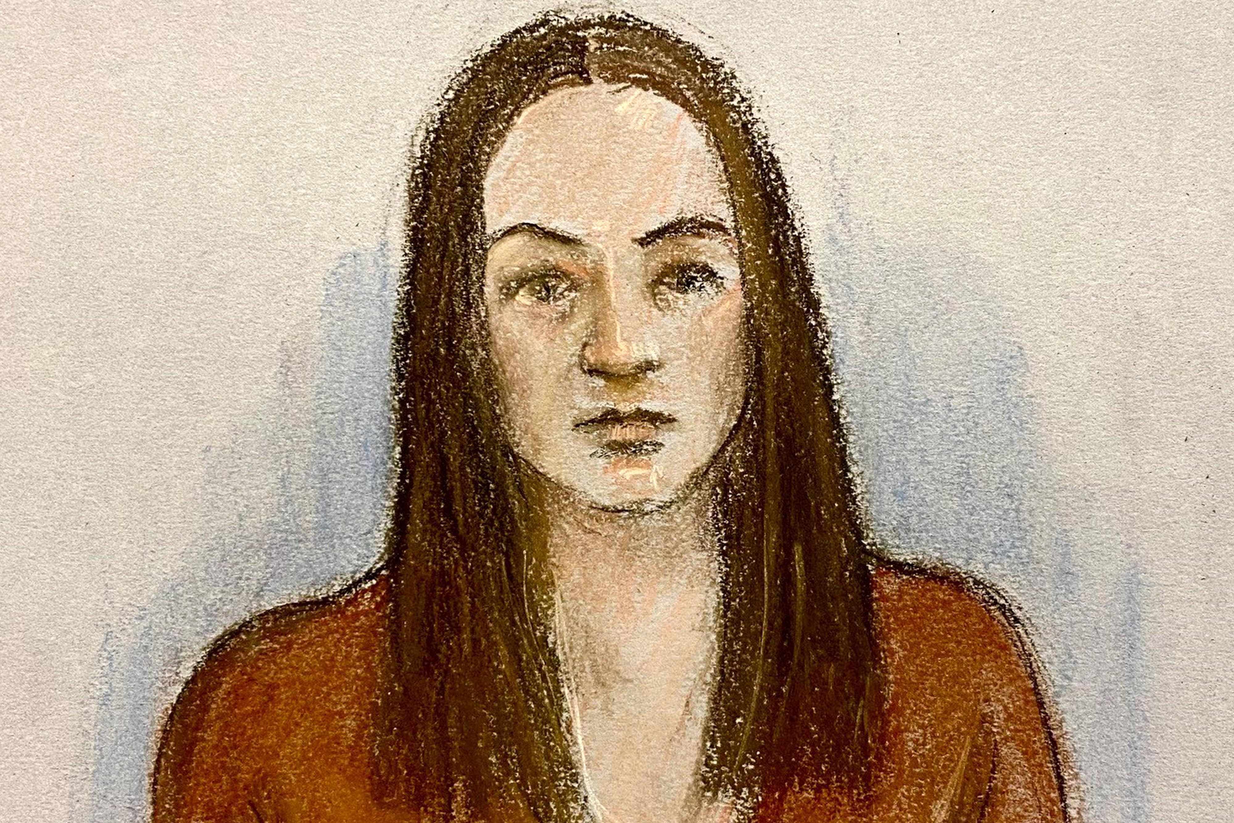 Court artist sketch by Elizabeth Cook of Bulgarian national Katrin Ivanova (Elizabeth Cook/PA)