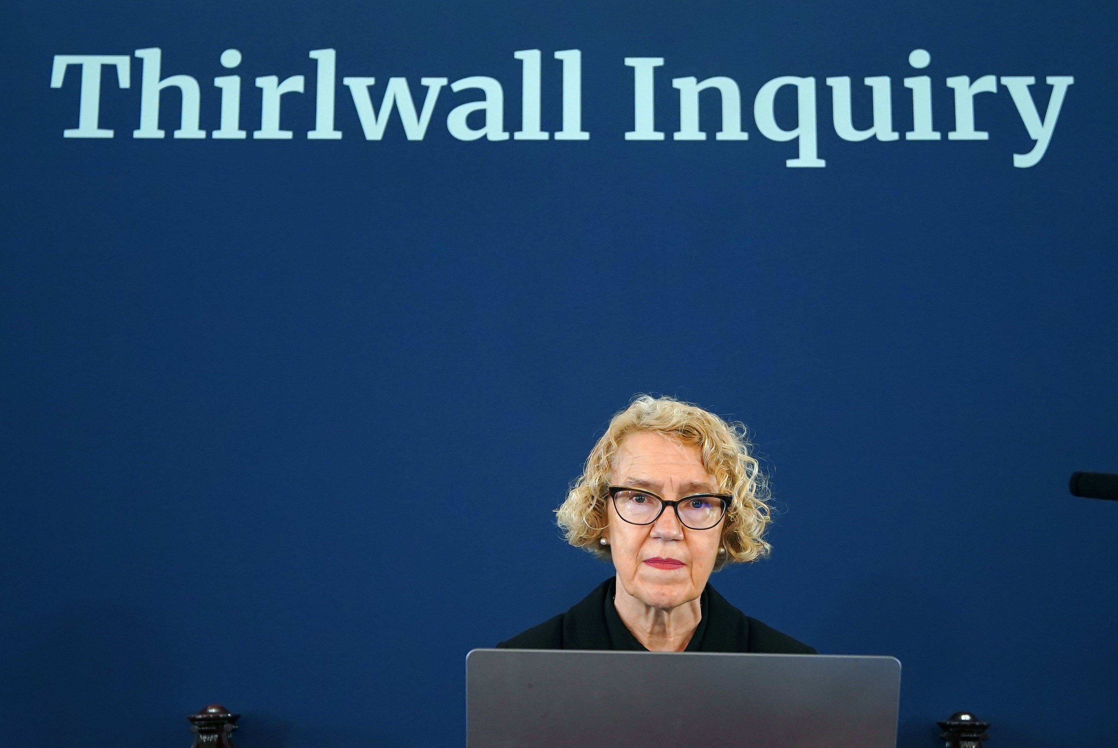 Chairwoman of the inquiry Lady Justice Thirlwall at Liverpool Town Hall (Peter Byrne/PA)