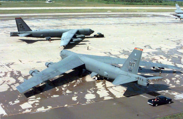 <p>US air force B-52H Stratofortress bombers on Diego Garcia</p>