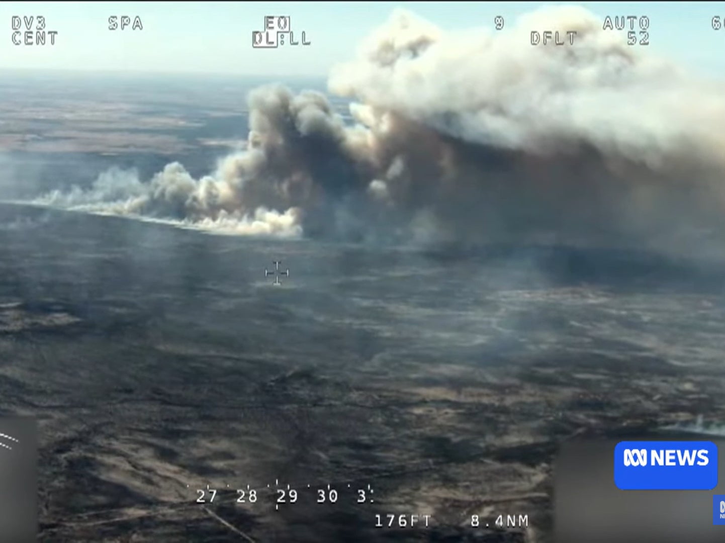 A screengrab shows the extent of the fire in Western Australia