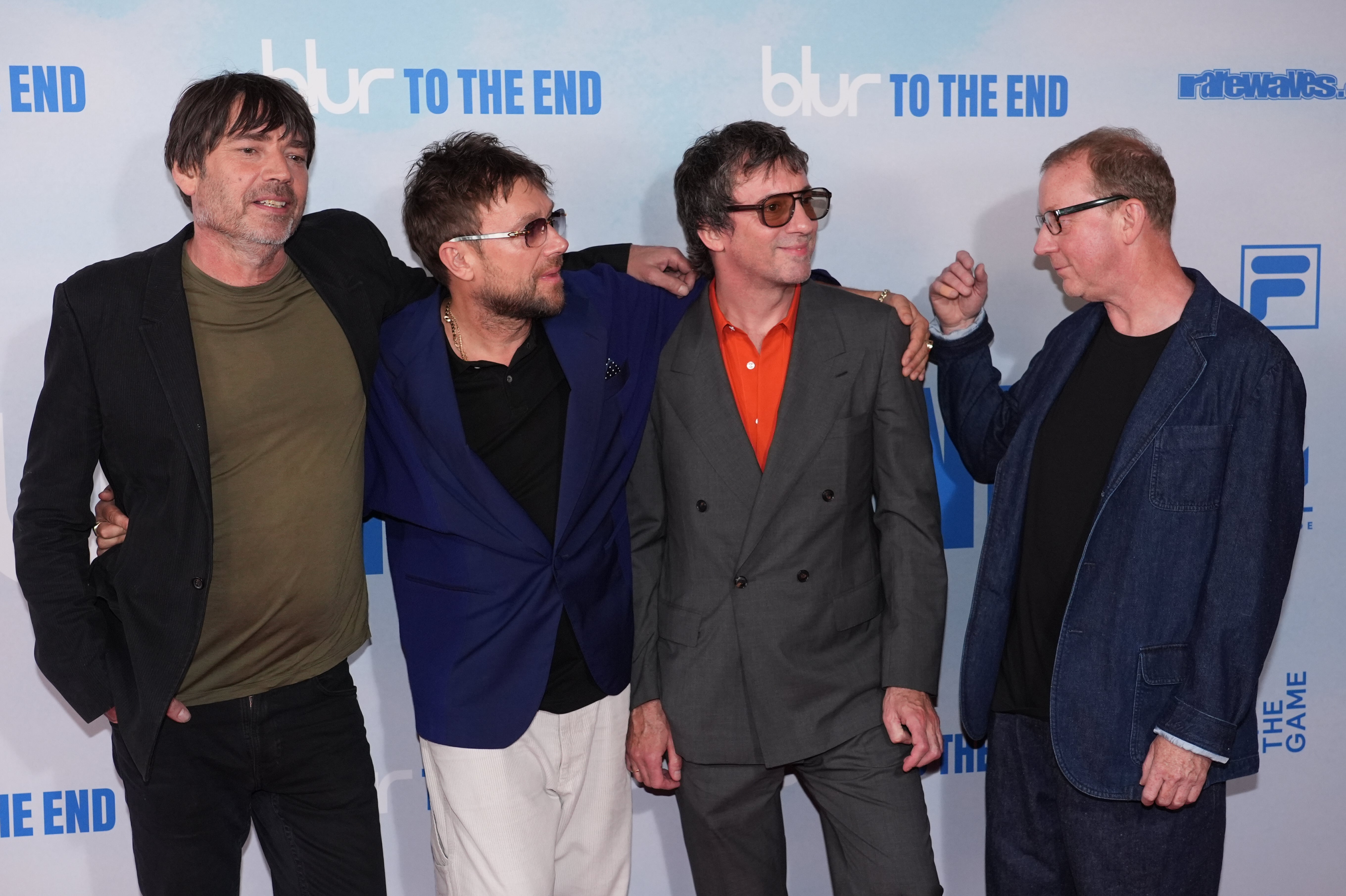 Alex James, Damon Albarn, Graham Coxon, and Dave Rowntree pictured in 2024