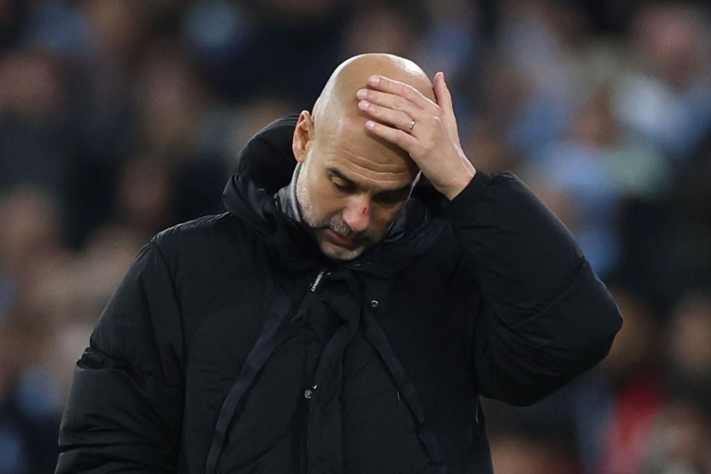 Guardiola’s team are winless in six ahead of visiting Anfield