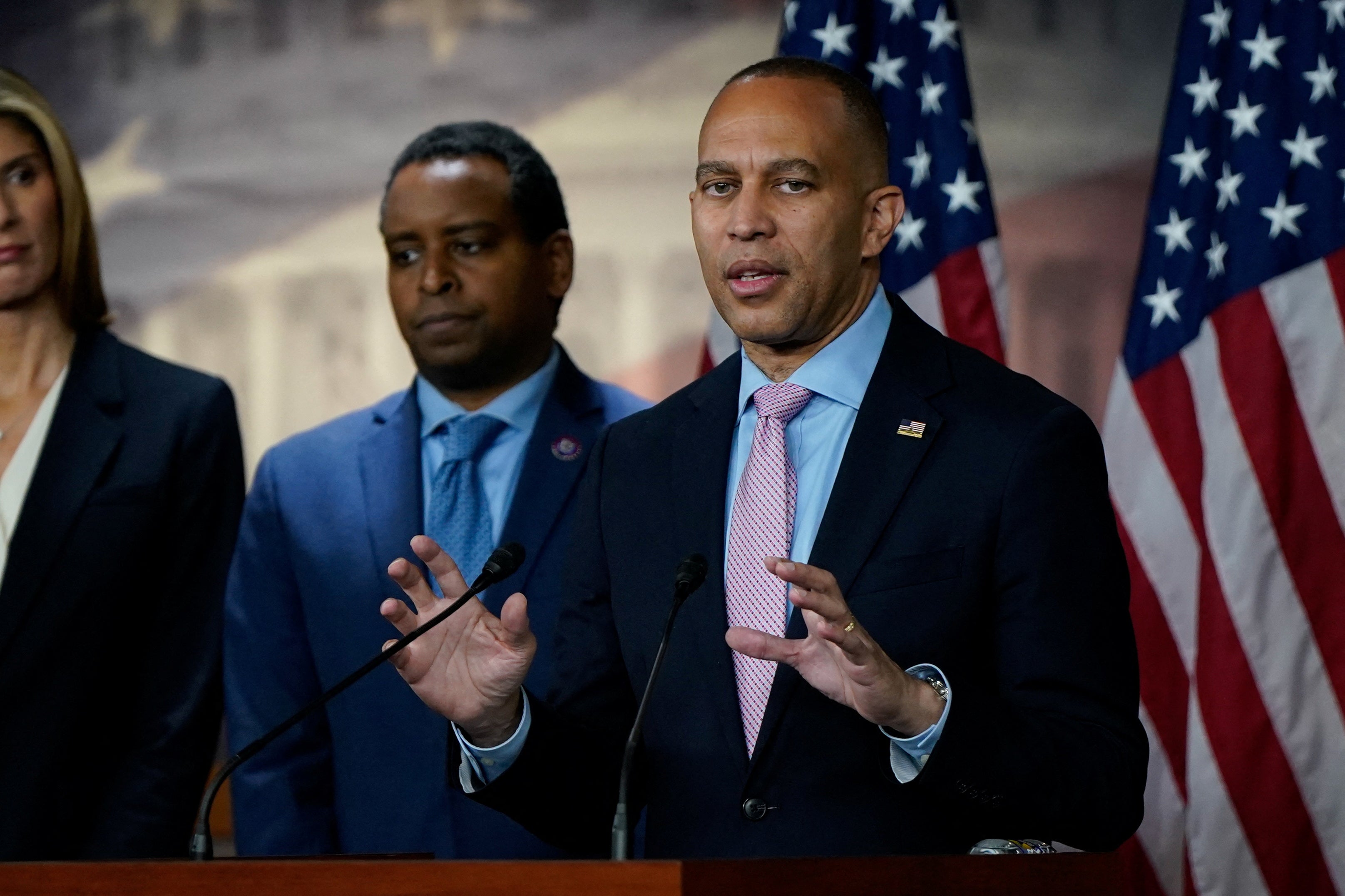 Democratic House leader Hakeem Jeffries said a series of bomb threats to members of Congress on Thanksgiving included ‘MAGA’ in their signatures