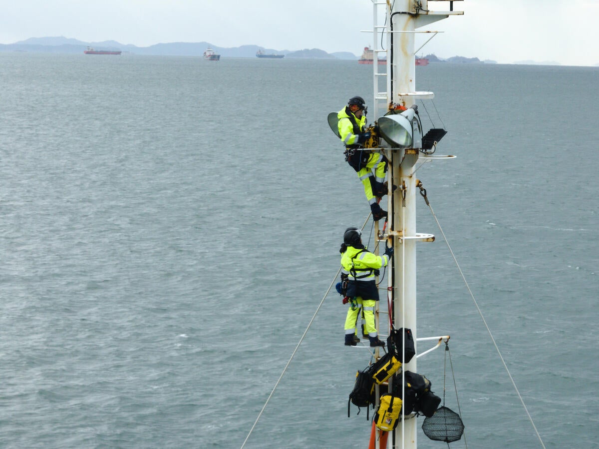 Greenpeace International activists board a tanker in South Korea carrying petrochemicals destined for plastic production.