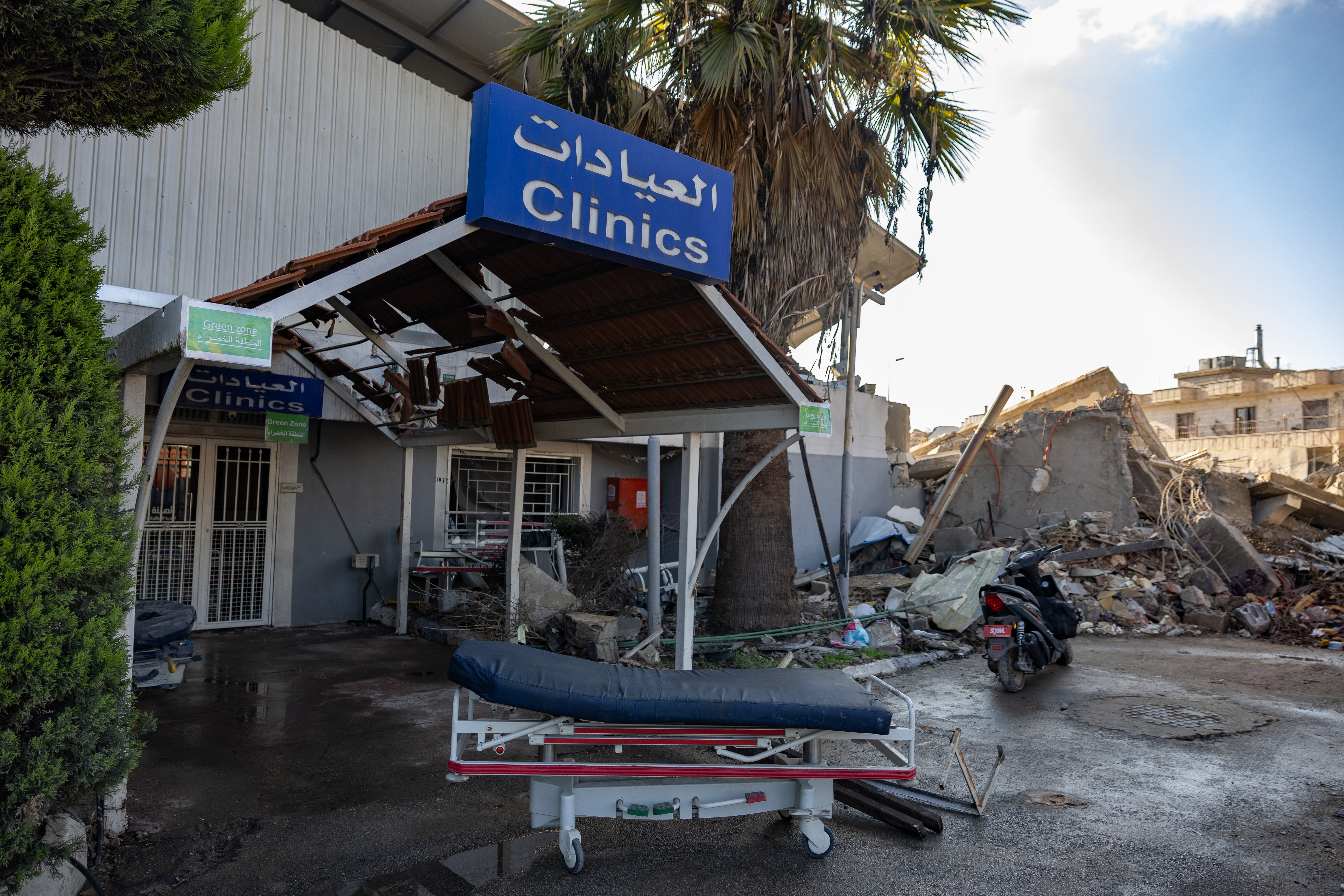 The destroyed remains of the Matyr Salah Ghandour Hospital in Bint Jbeil that was hit during the war