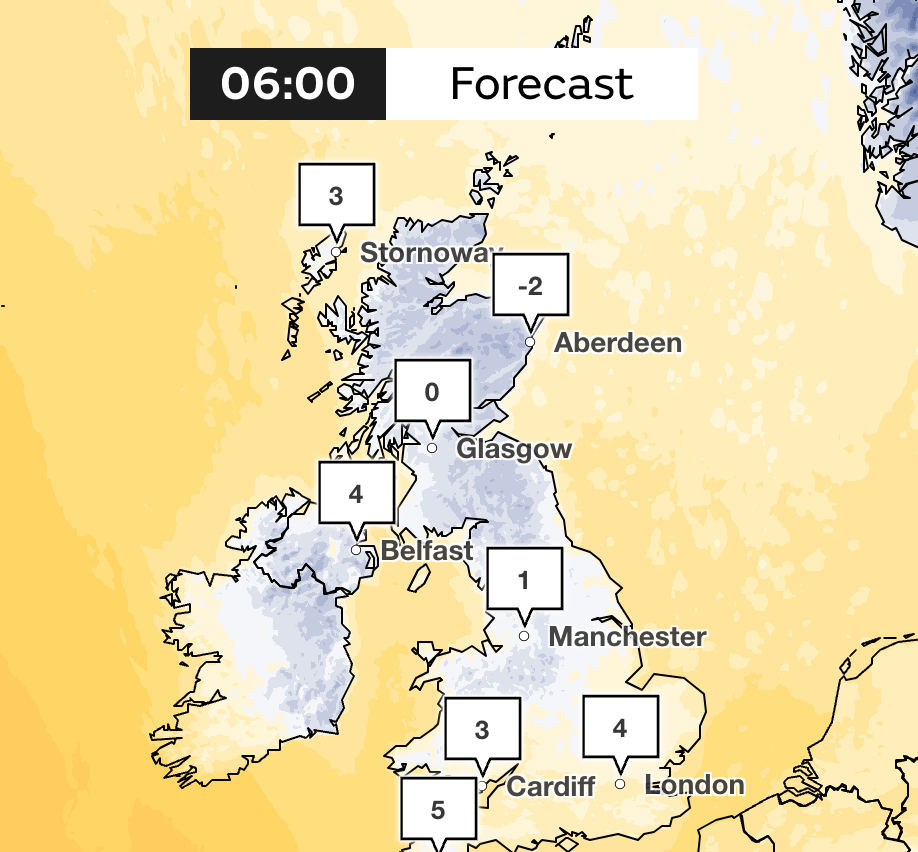 Temperatures are set to plunge on Tuesday morning