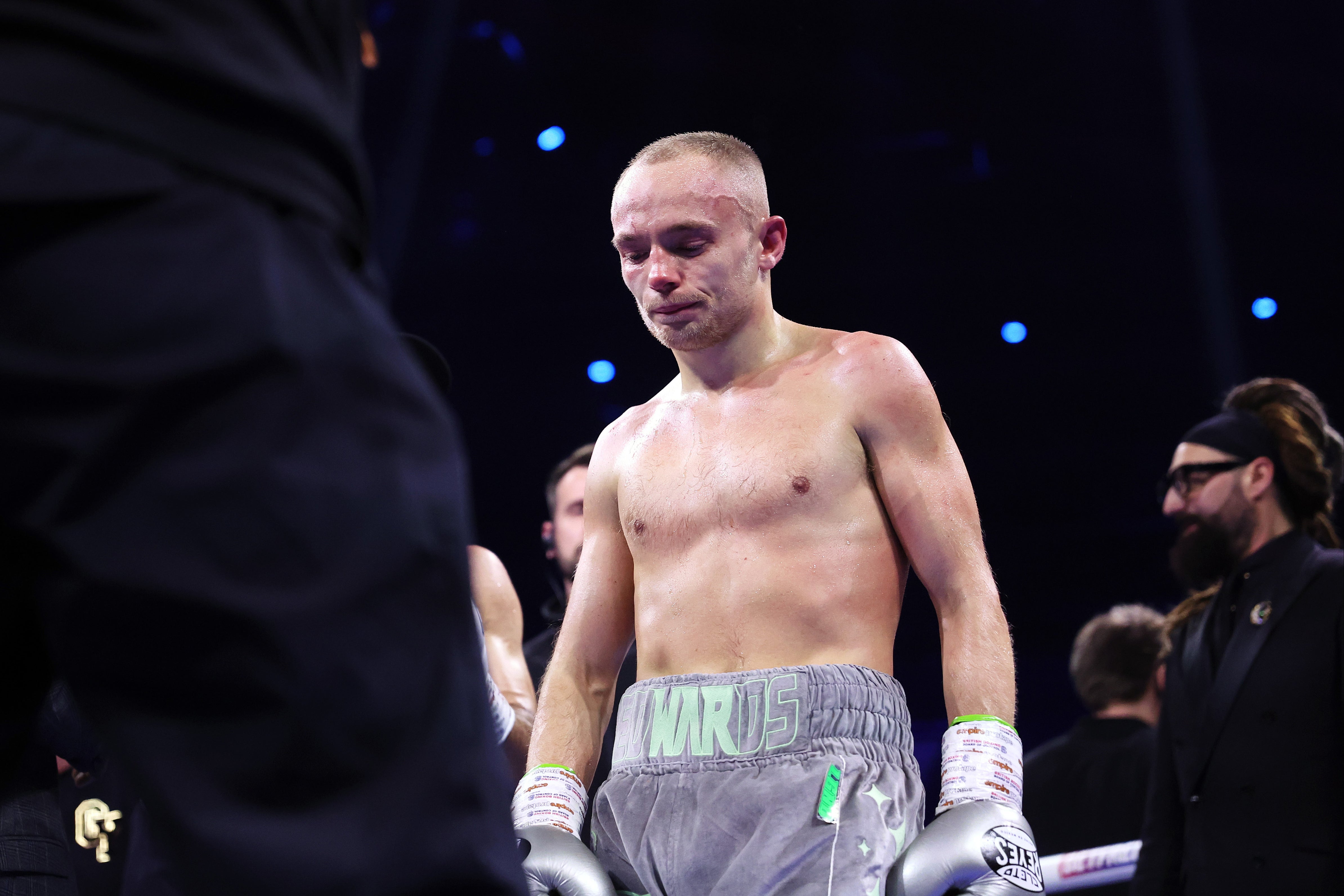 Sunny Edwards reacts after defeat to Galal Yafai