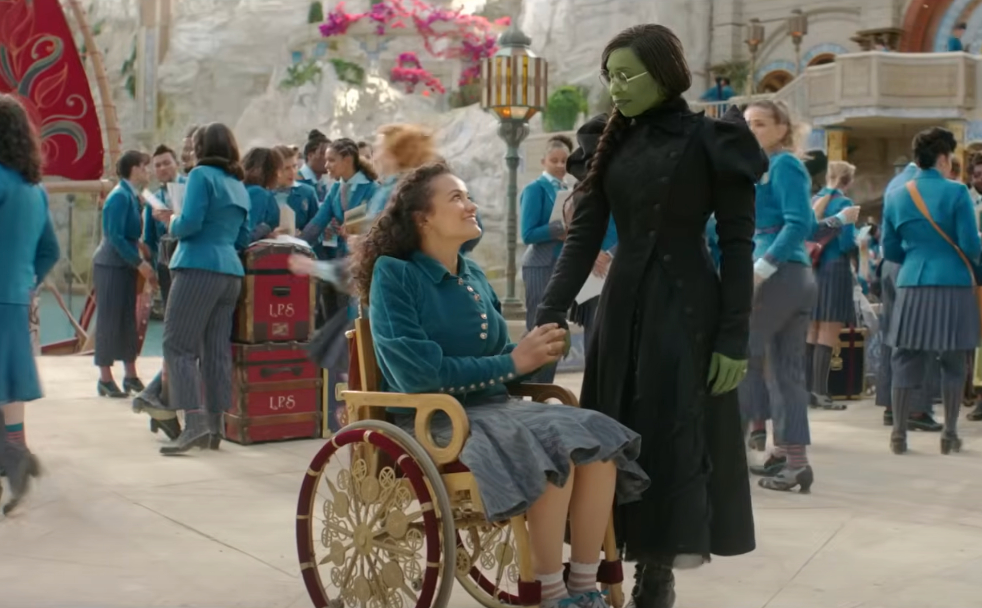 Marissa Bode stars as Elphaba’s wheelchair-using younger sister Nessarose in ‘Wicked’