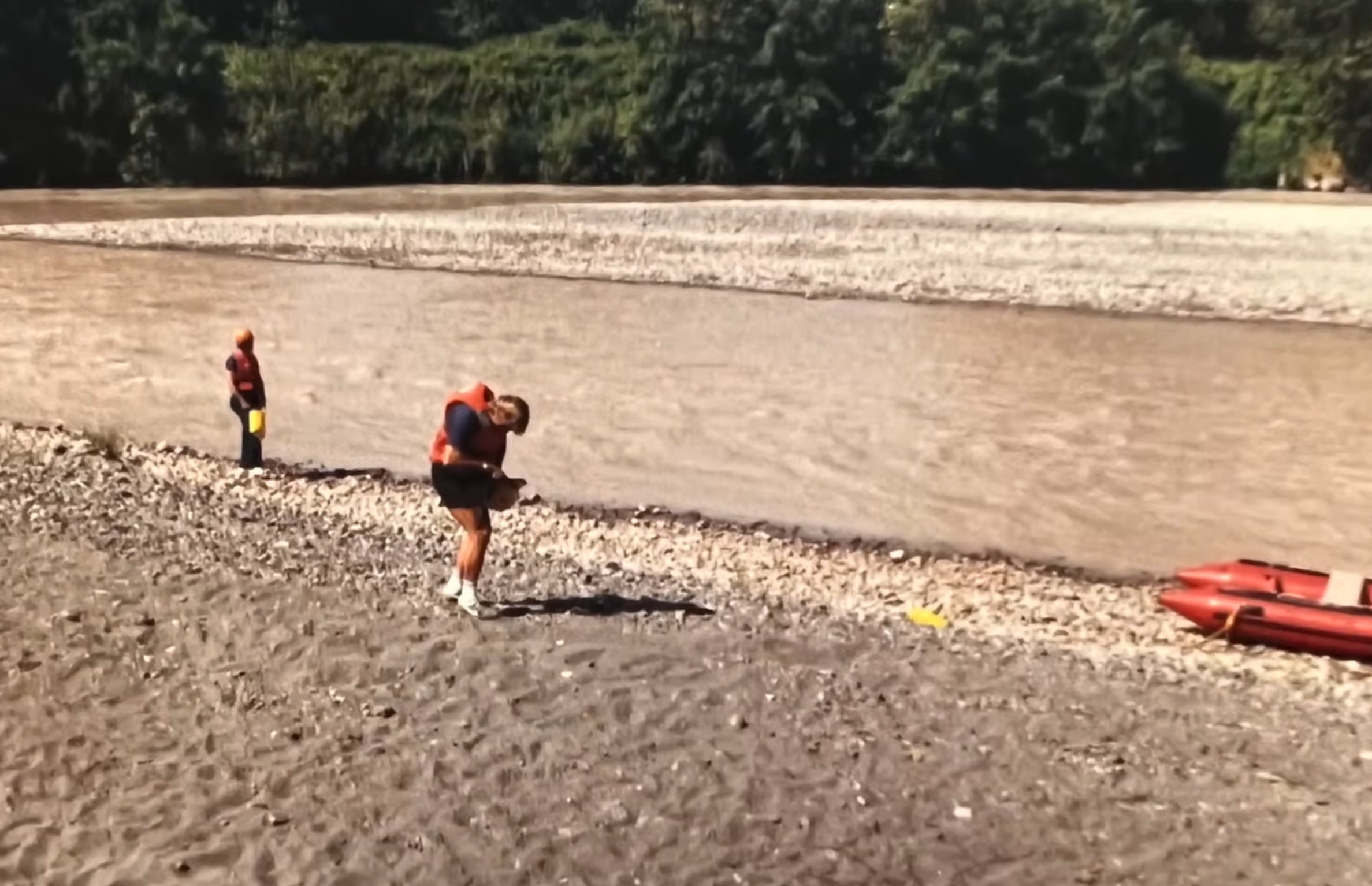 The scene where Tracy Whitney’s body was found in the riverbed in 1988