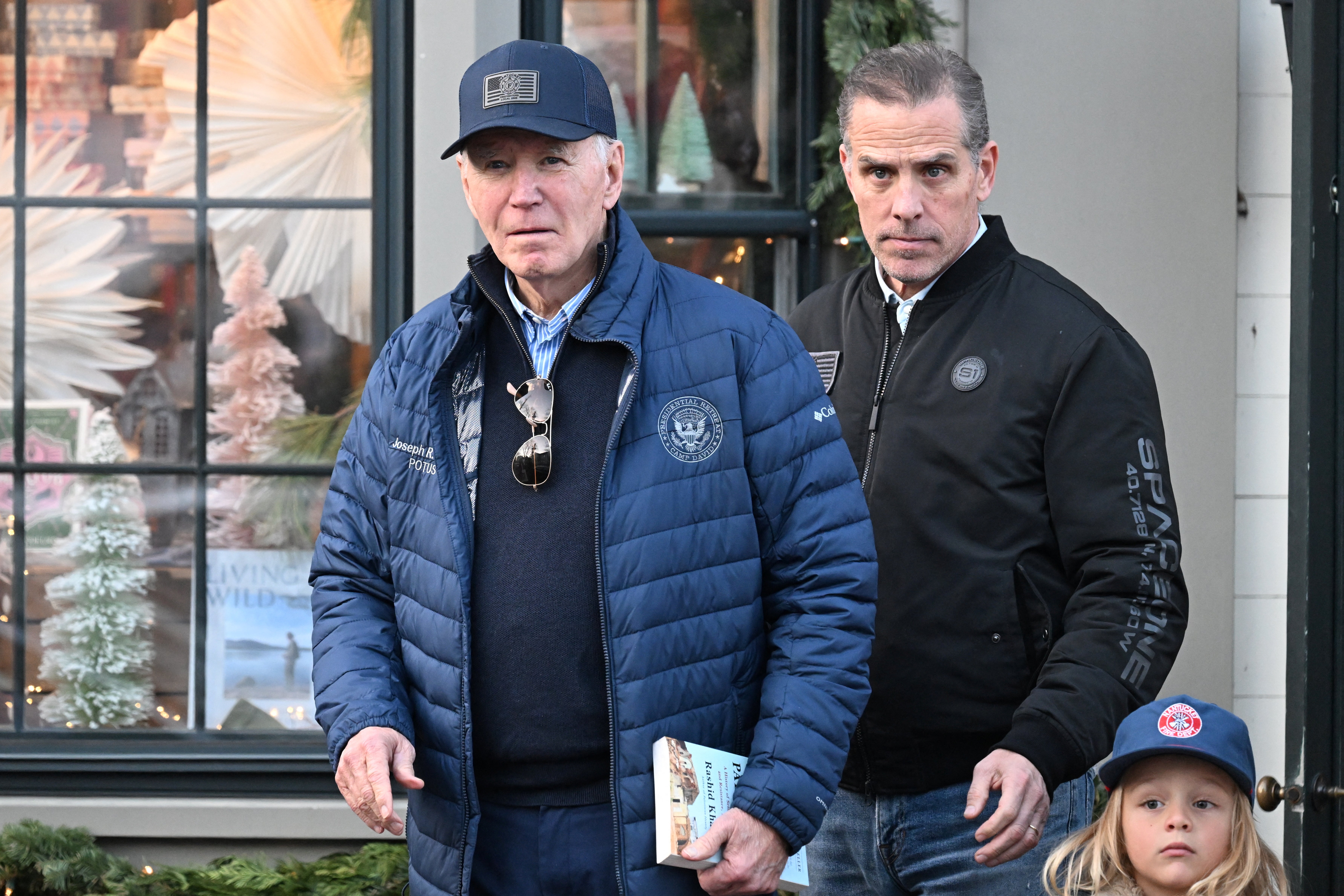 Joe Biden and Hunter Biden in downtown Nantucket, Massachusetts, on November 29 over Thanksgiving weekend